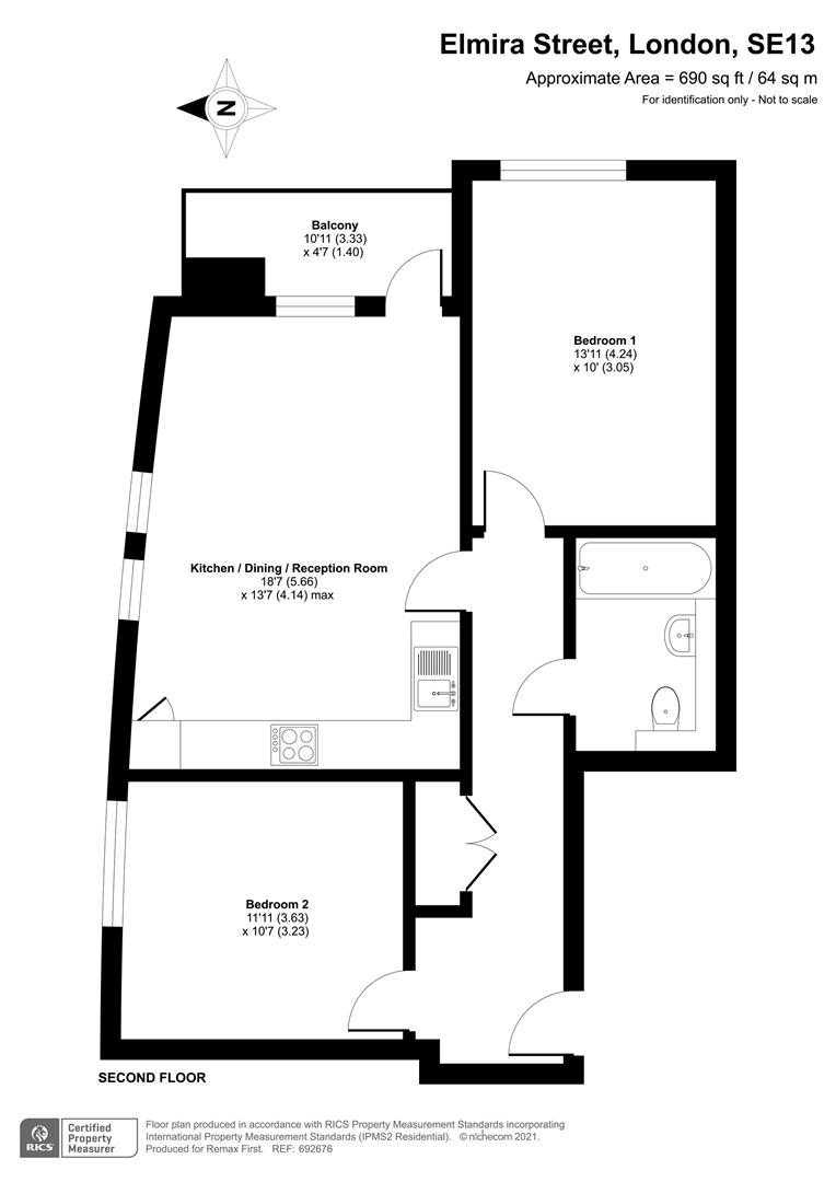 Flat to rent in Elmira Street, London - Property floorplan