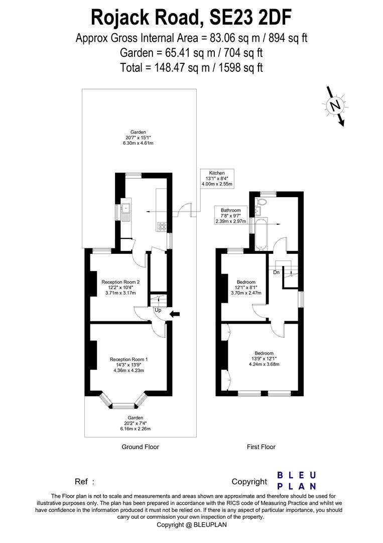 2 bed semi-detached house for sale in Rojack Road, London - Property floorplan