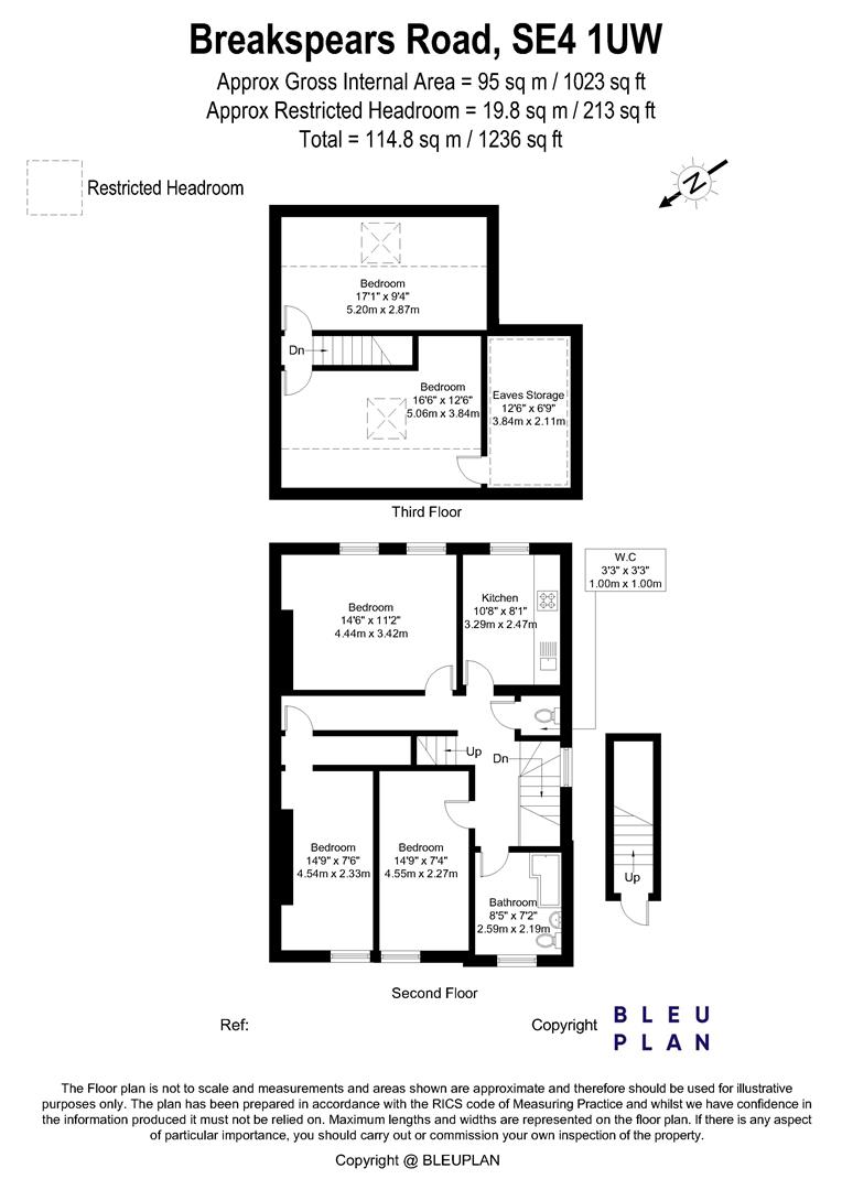 4 bed flat to rent in Breakspears Road, London - Property floorplan