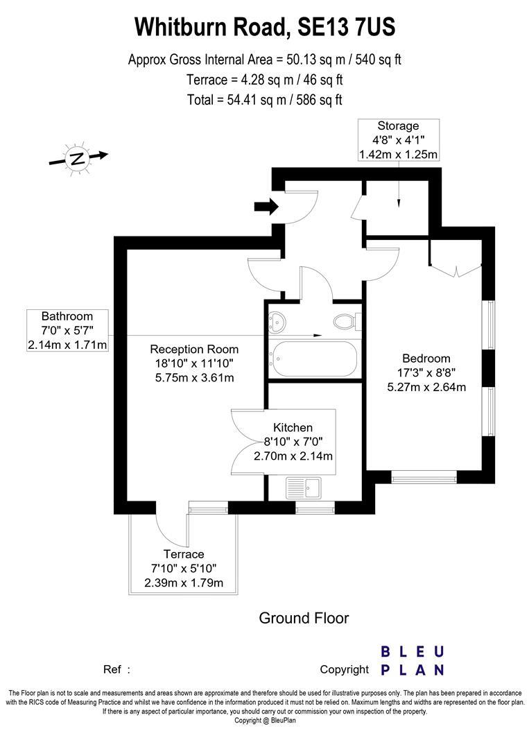 1 bed flat for sale in Whitburn Road, London - Property floorplan