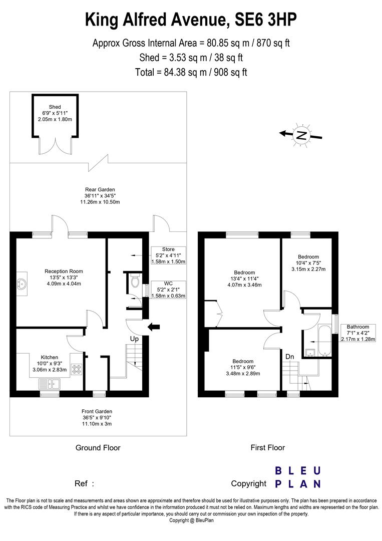 3 bed end of terrace house for sale in King Alfred Avenue, London - Property floorplan