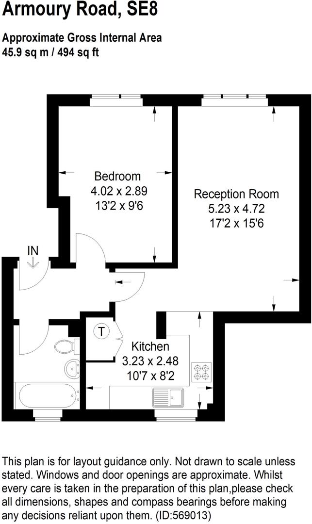 1 bed flat to rent in Armoury Road, London - Property floorplan