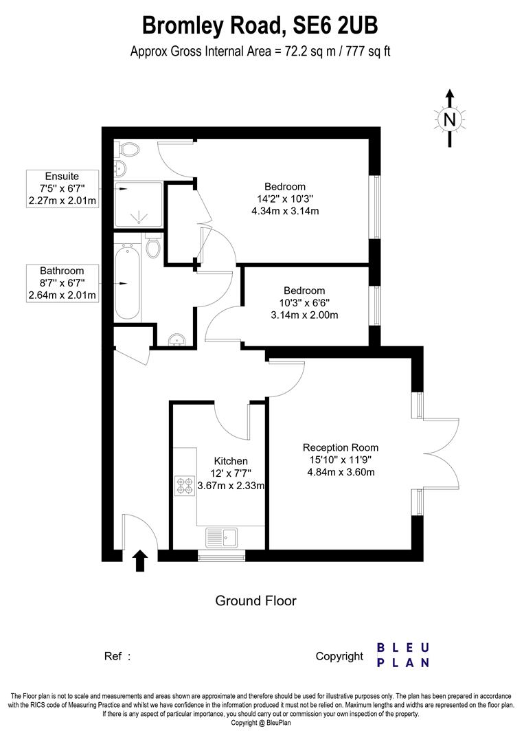 2 bed flat for sale in Bromley Road, London - Property floorplan