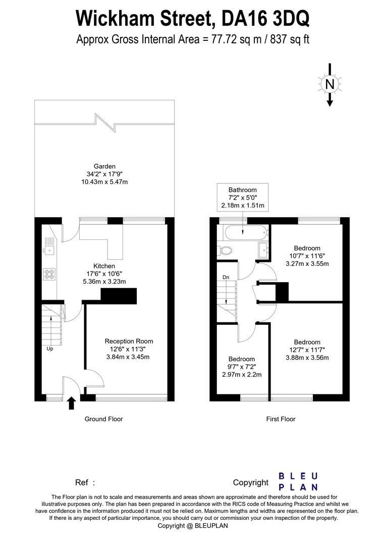 3 bed house for sale in Wickham Street, Welling - Property floorplan