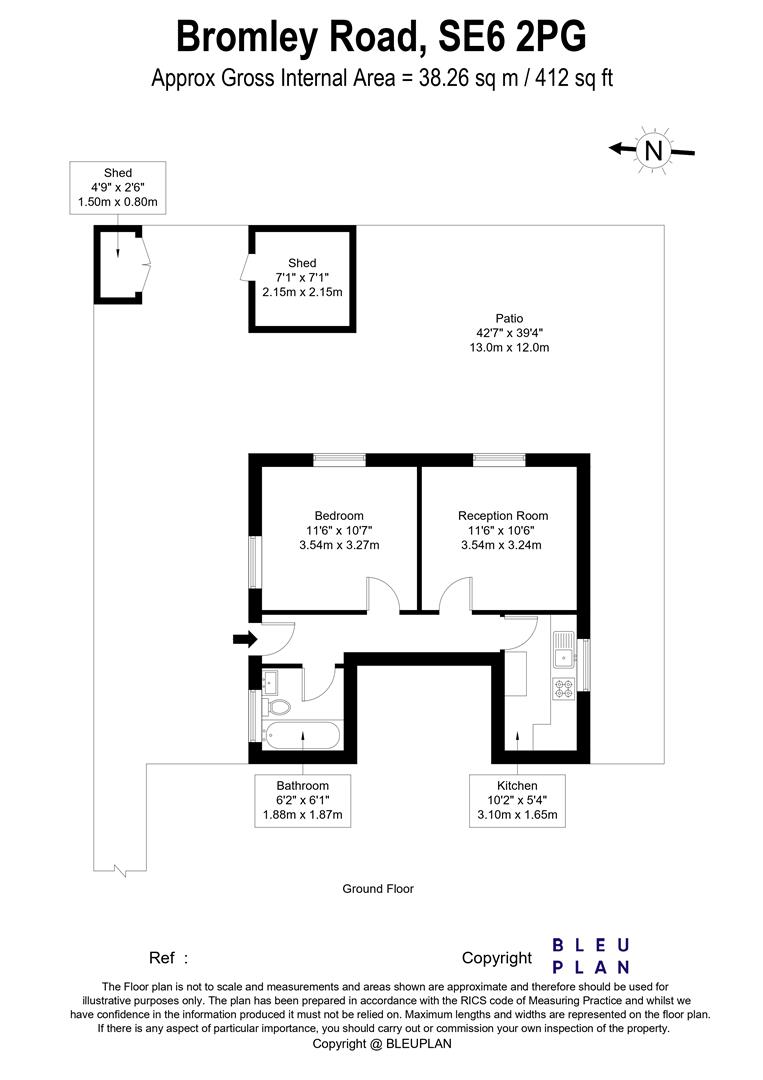1 bed flat for sale in Bromley Road, London - Property floorplan