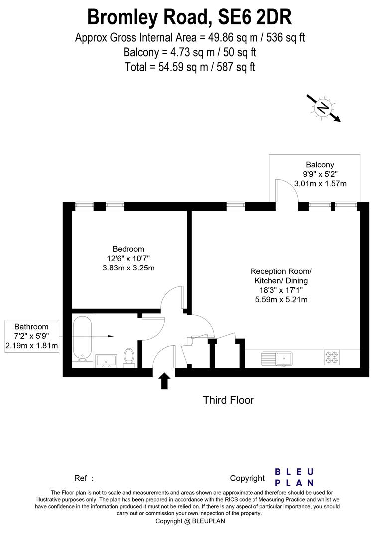 1 bed apartment to rent in Bromley Road, London - Property floorplan