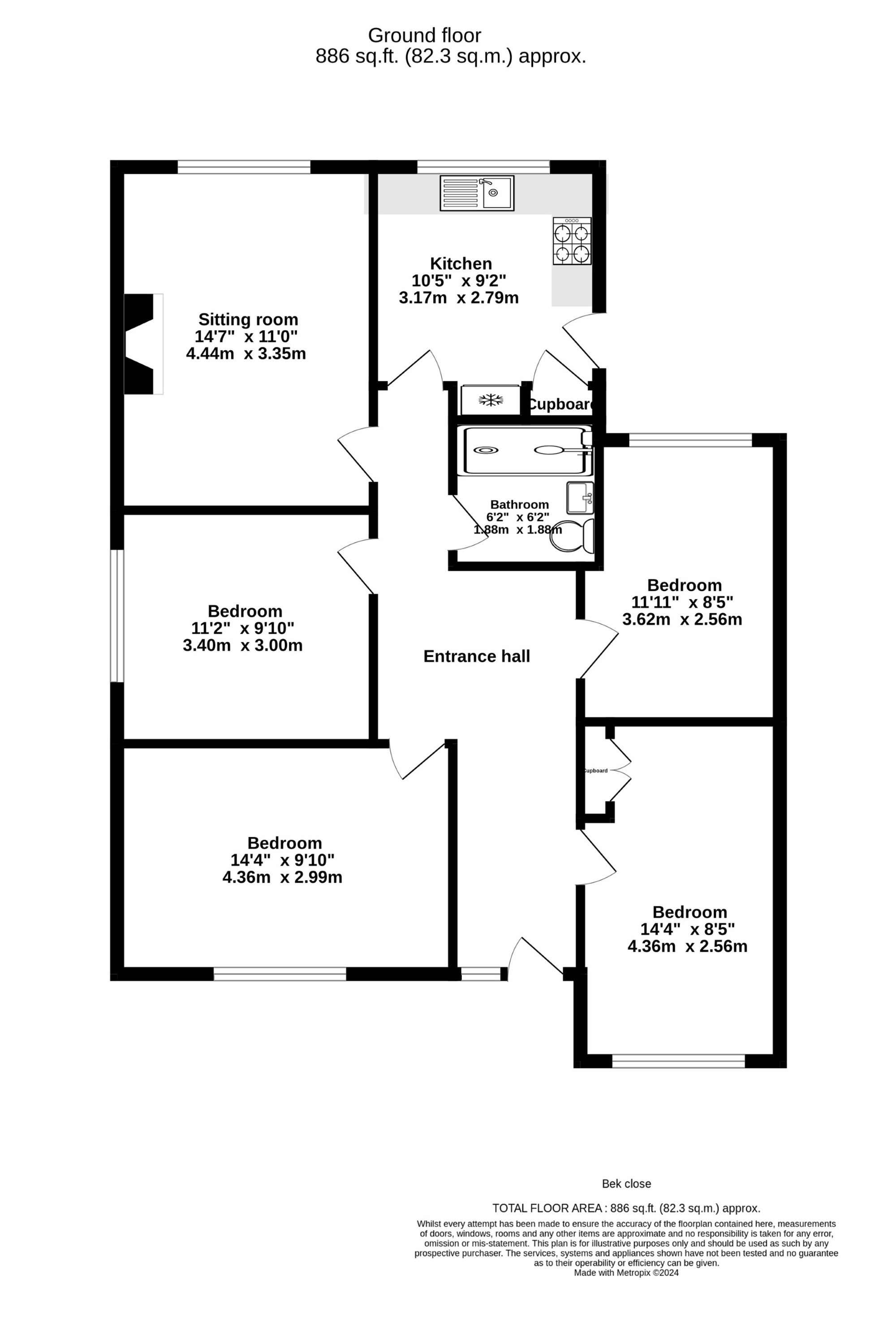 4 bed semi-detached bungalow to rent in Bek Close, Norwich - Property floorplan