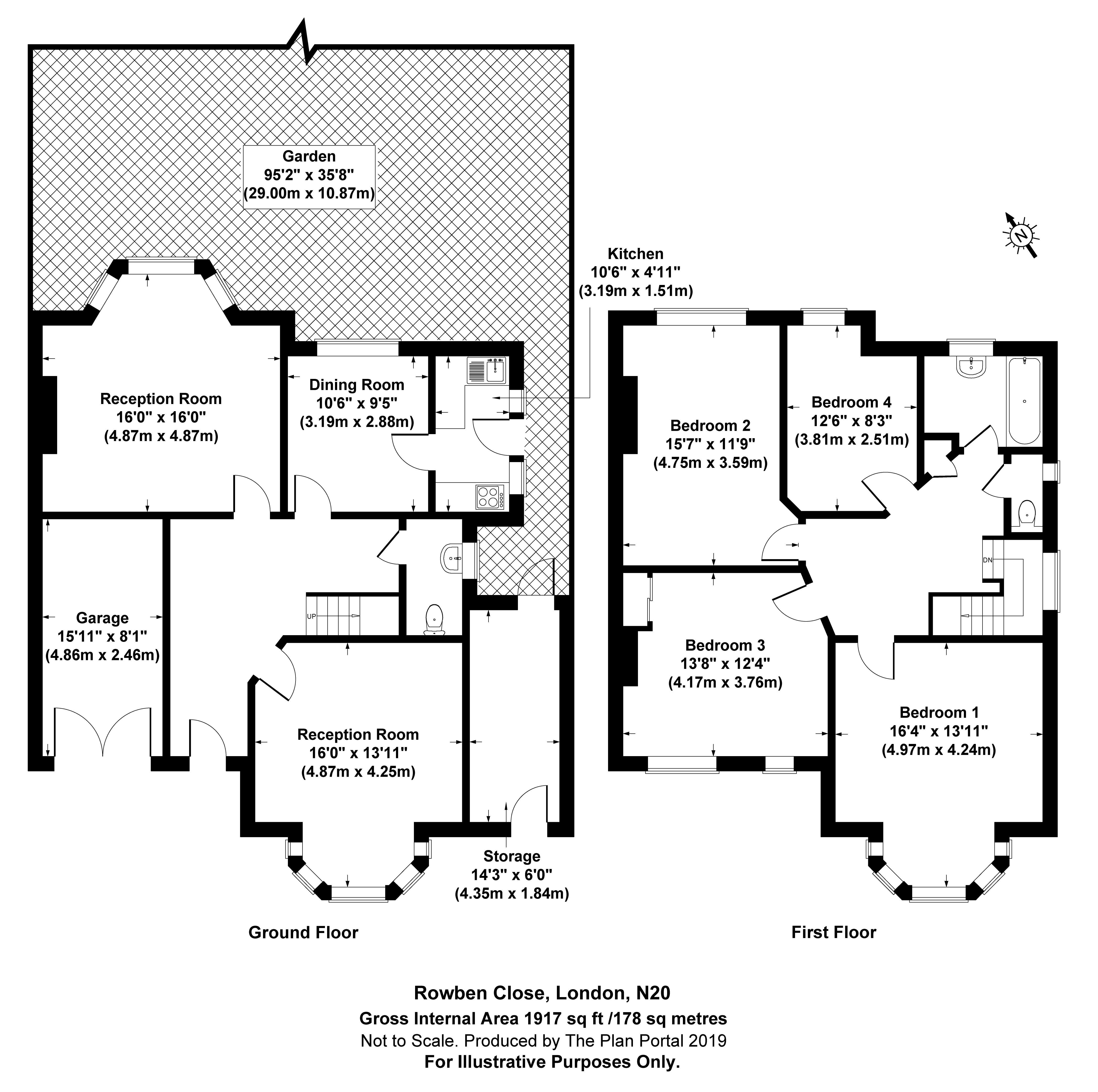 4 bed semi-detached house for sale in Rowben Close, Totteridge - Property Floorplan