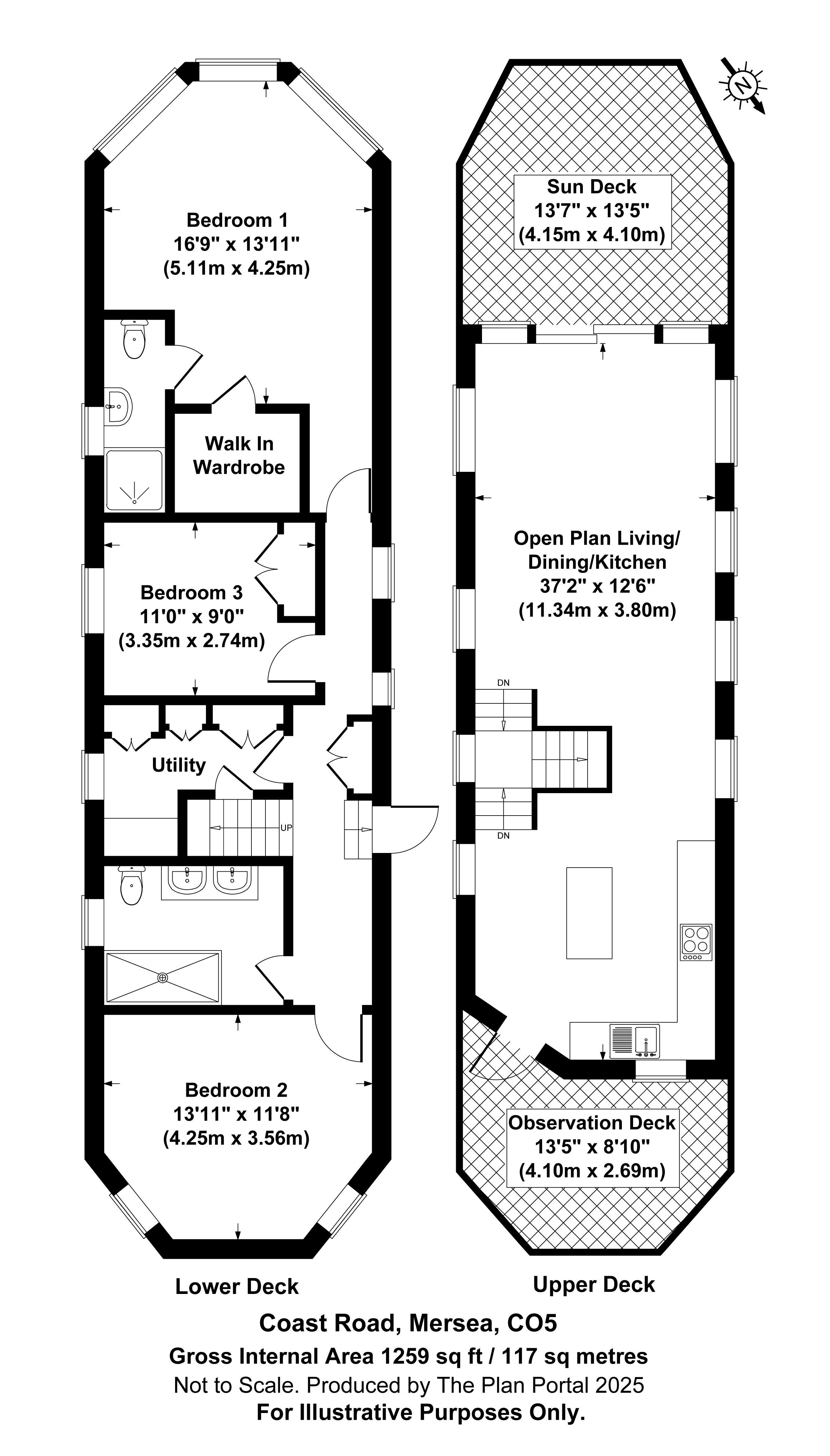 3 bed house boat for sale in Coast Road, West Mersea - Property Floorplan