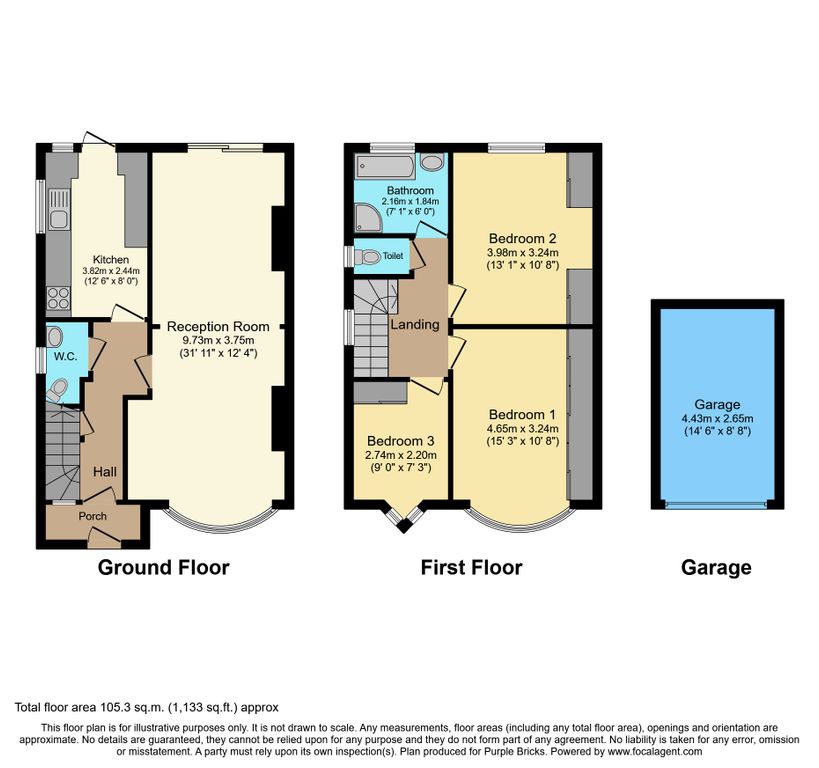 3 bed house to rent in Walfield Avenue, Whetstone - Property Floorplan