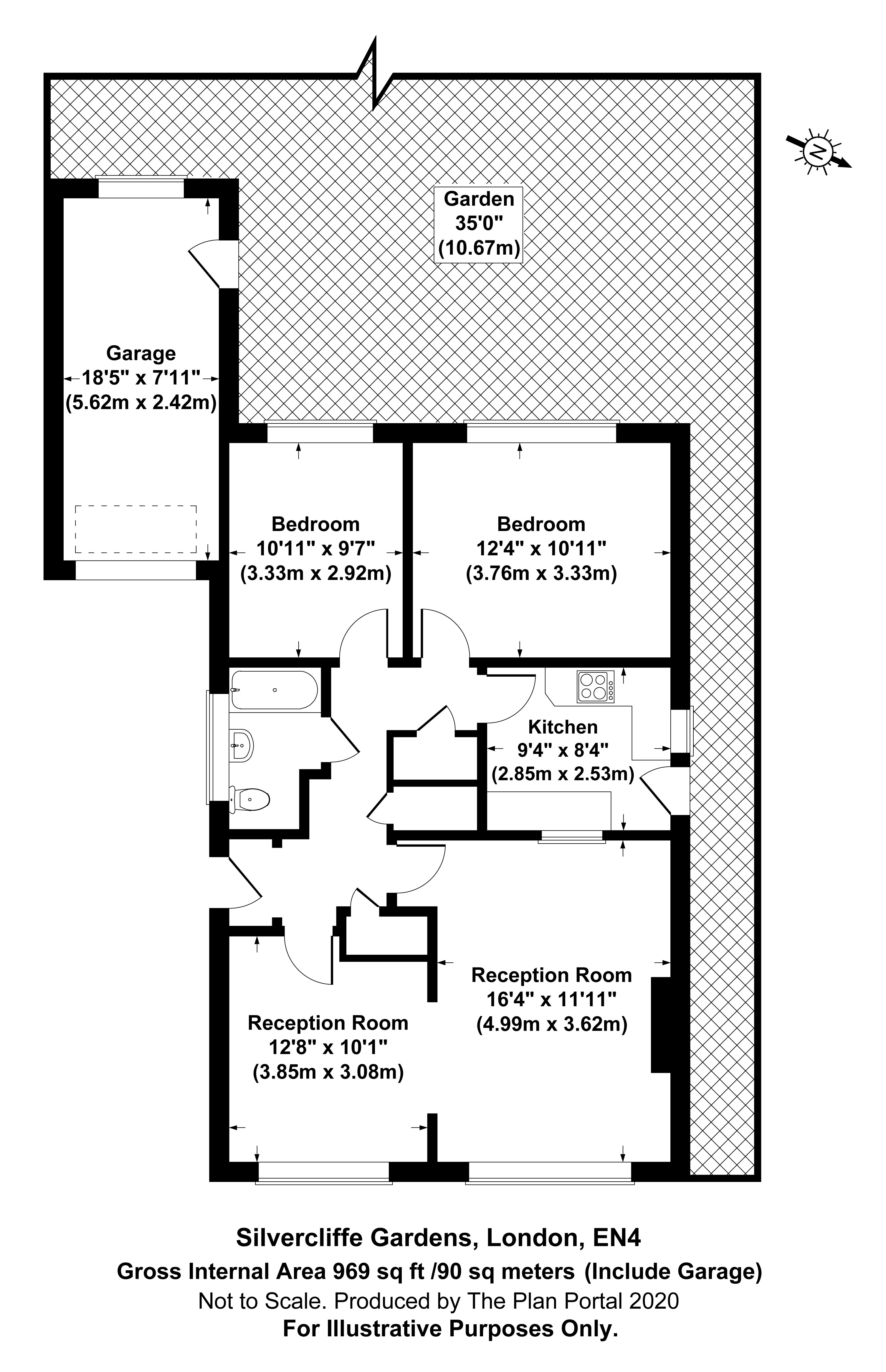2 bed bungalow for sale in Silvercliffe Gardens, Barnet - Property Floorplan