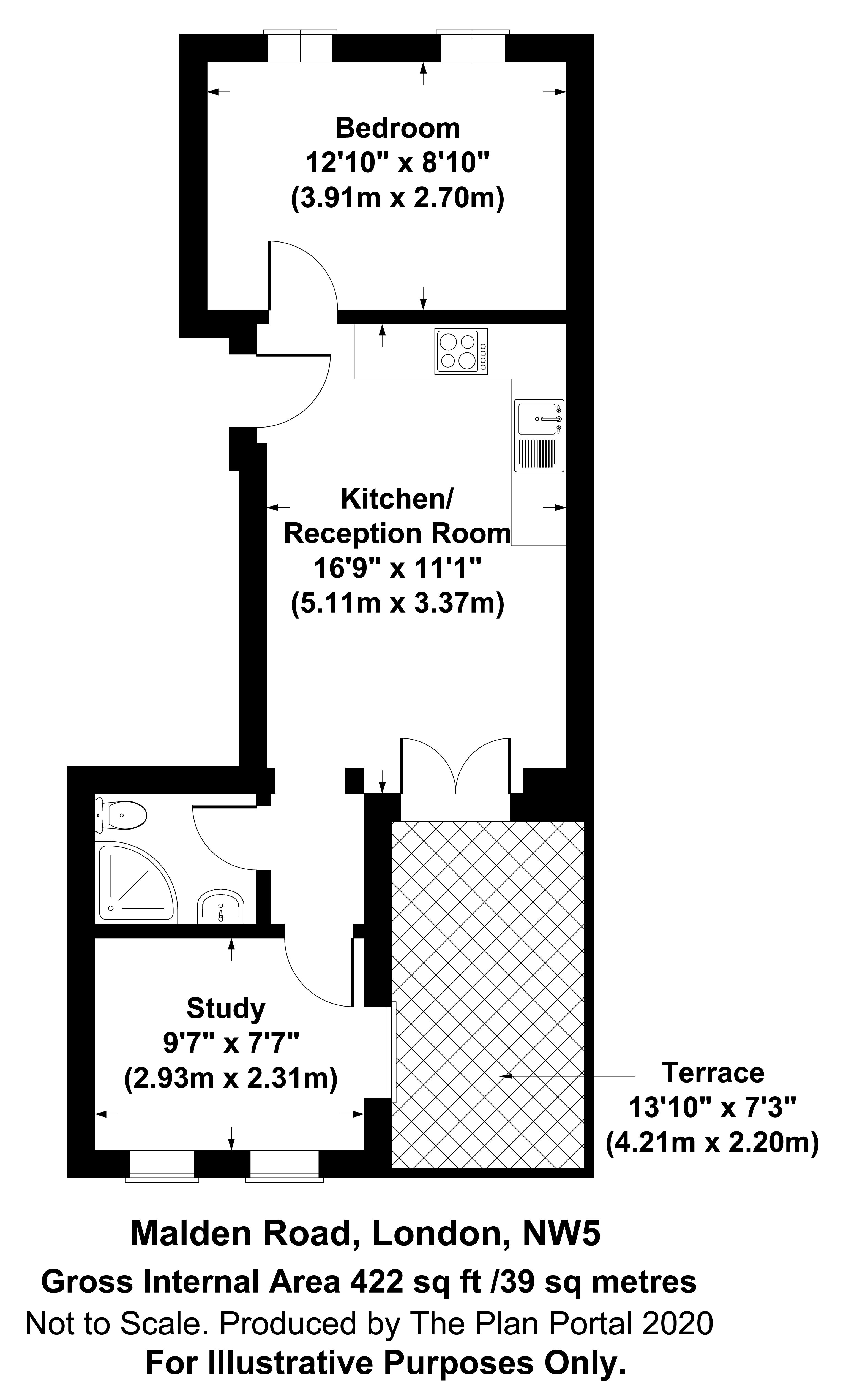 2 bed apartment for sale in Malden Road, Chalk Farm - Property Floorplan