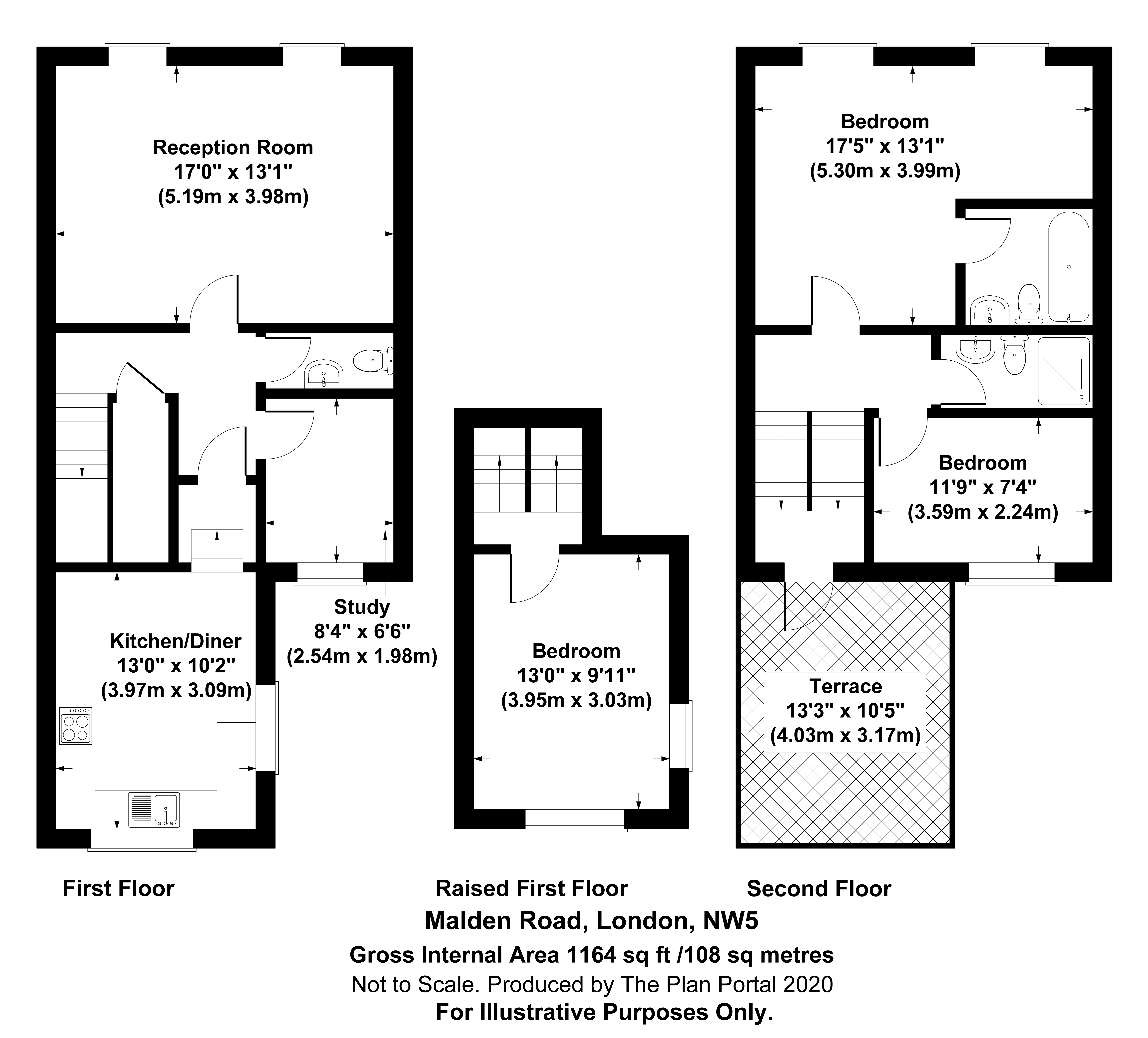 3 bed apartment for sale in Malden Road, Kentish Town - Property Floorplan
