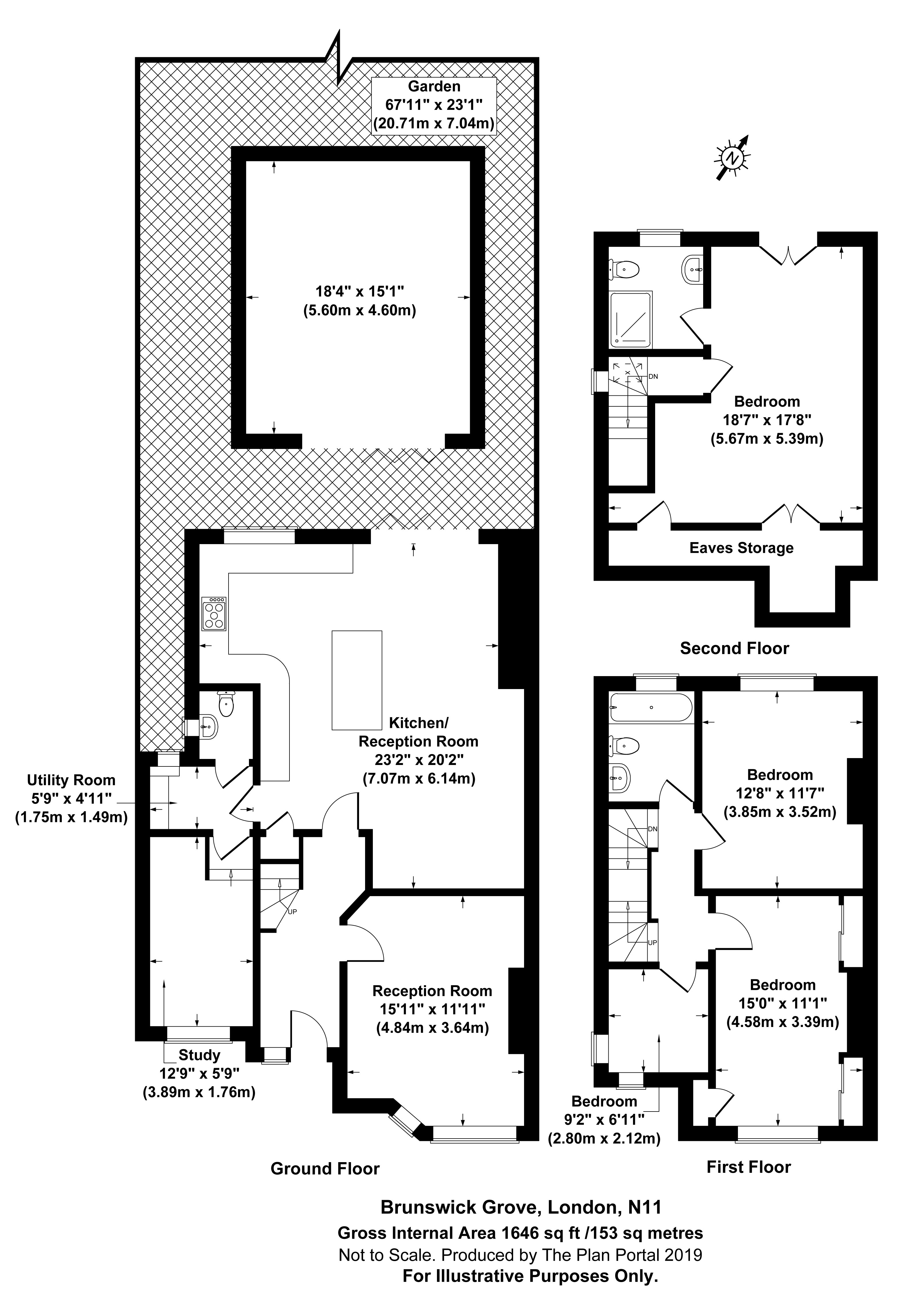 4 bed house for sale in Brunswick Grove, Friern Barnet - Property Floorplan