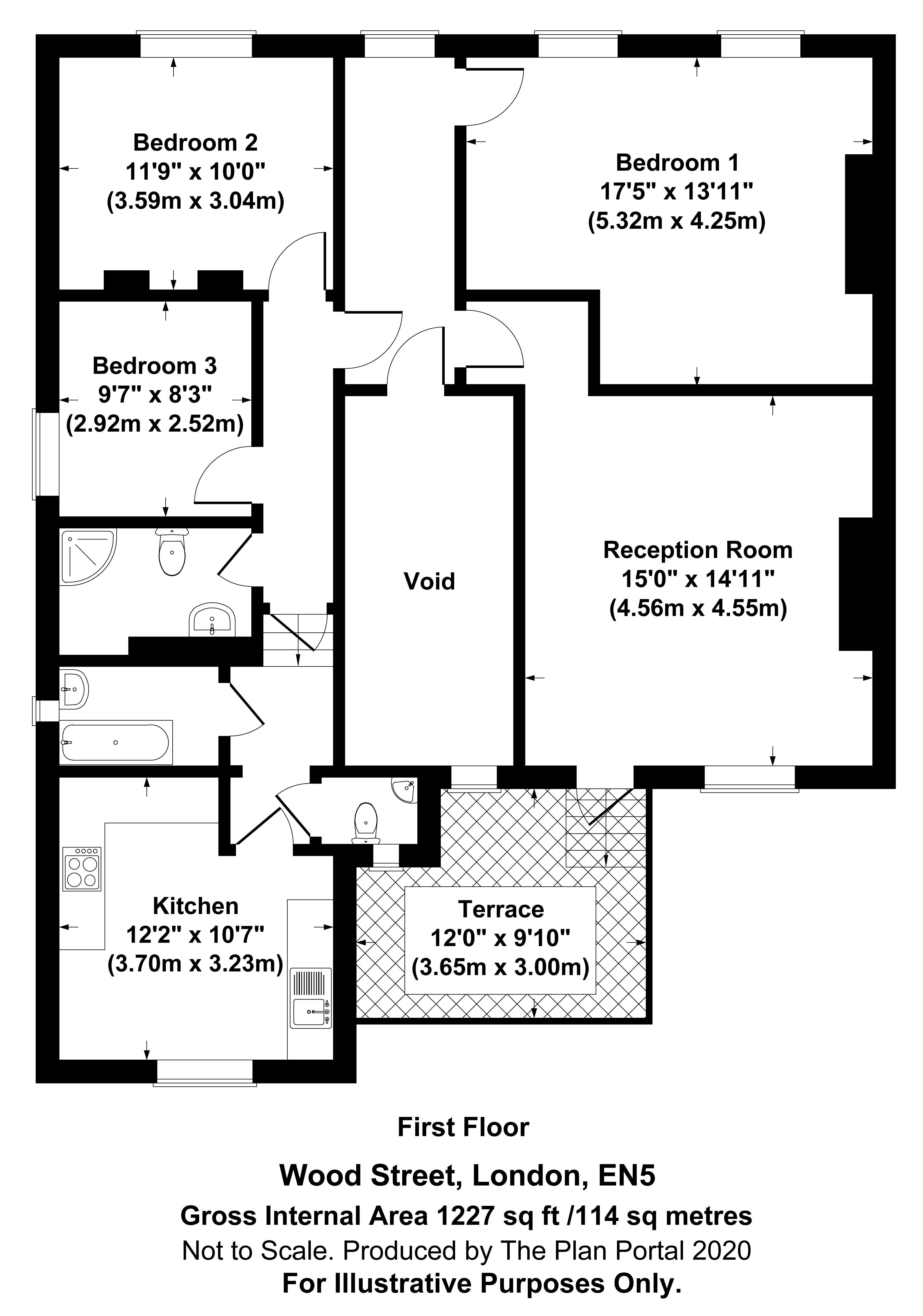 3 bed apartment to rent in Wood Street, High Barnet - Property Floorplan
