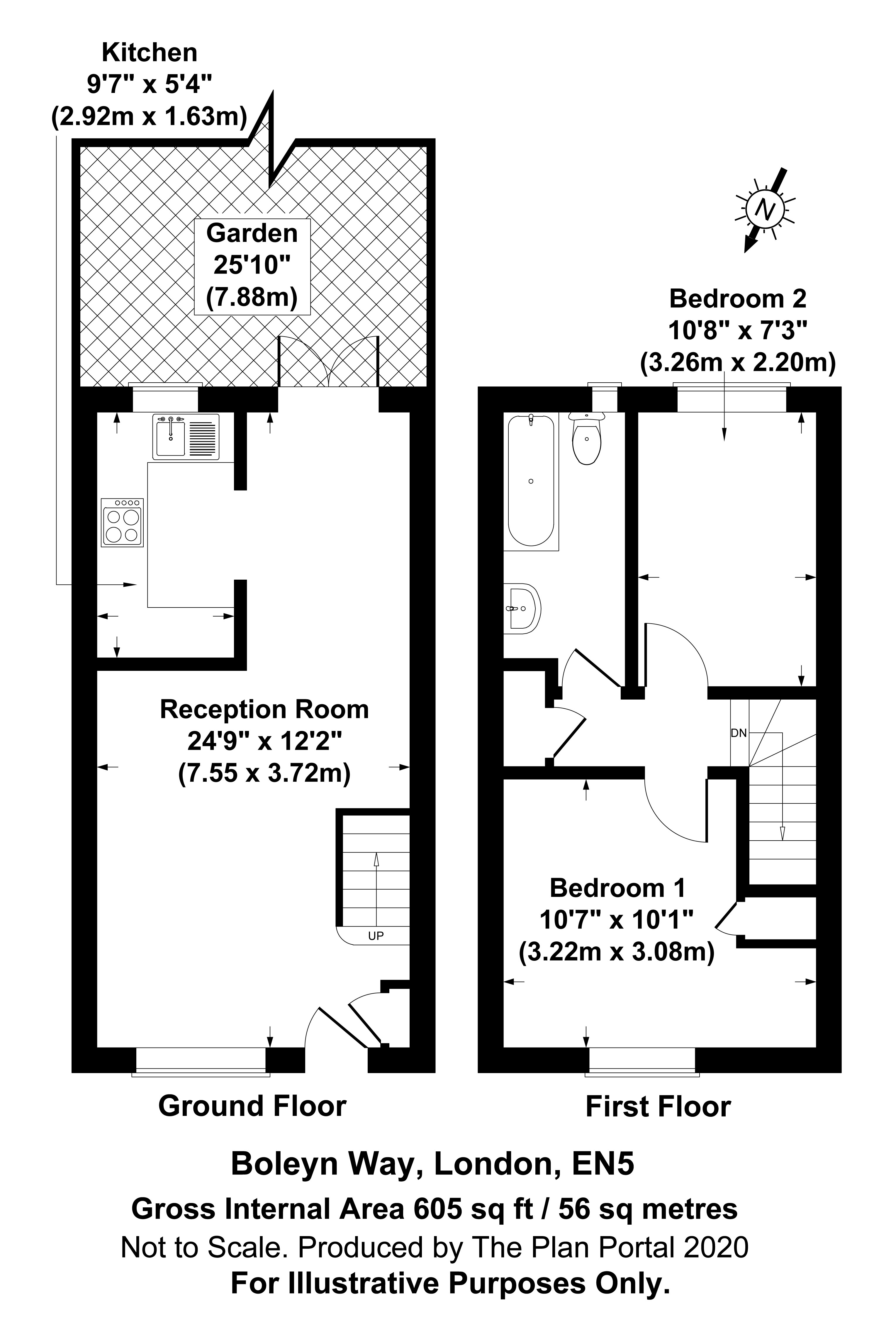 2 bed house for sale in Boleyn Way, New Barnet - Property Floorplan