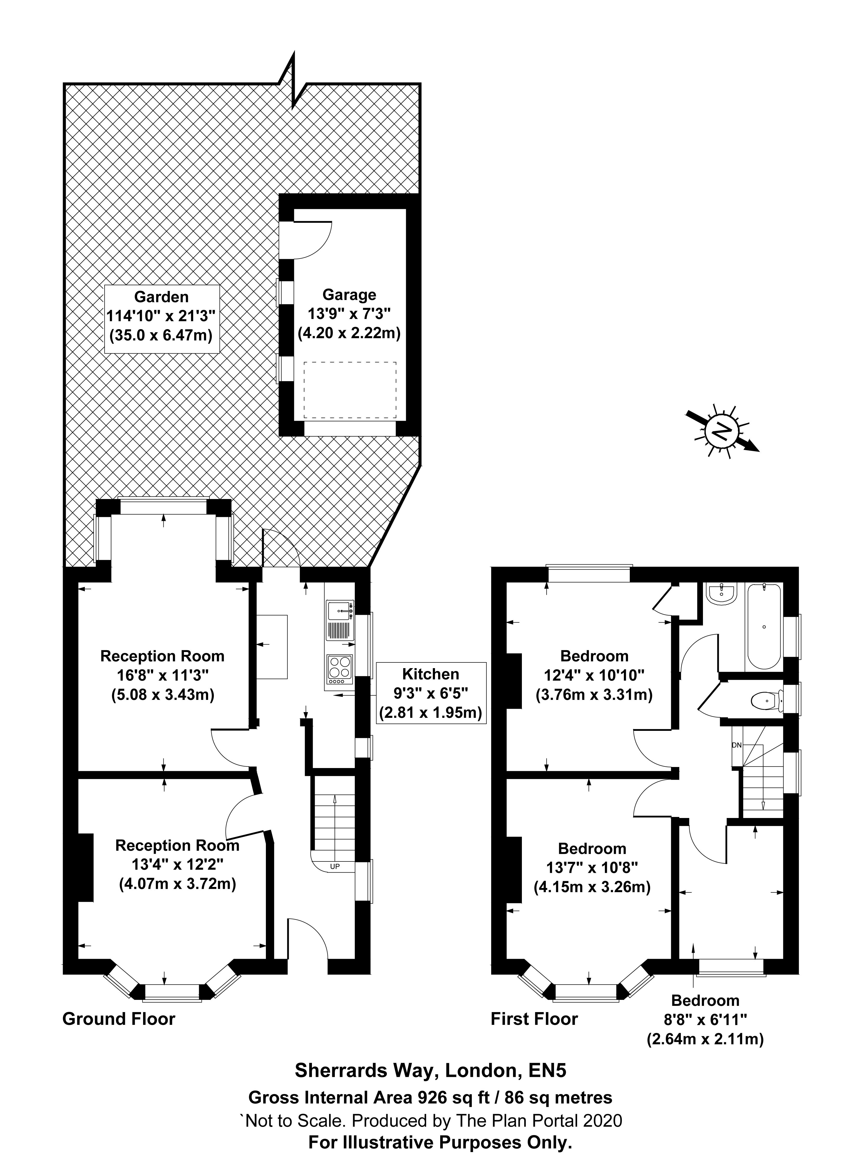 3 bed house for sale in Sherrards Way, Barnet - Property Floorplan