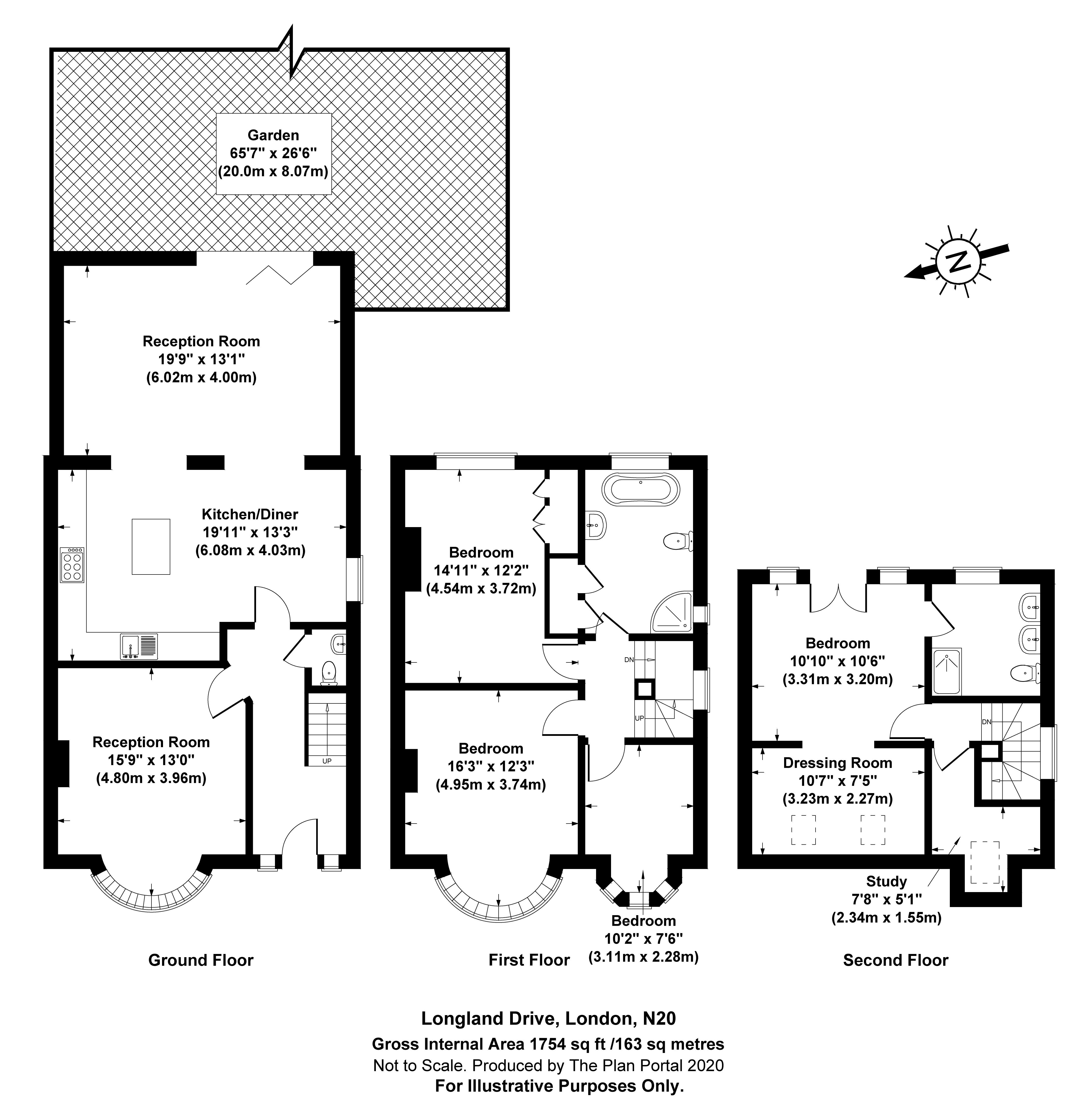 4 bed house for sale in Longland Drive, Totteridge - Property Floorplan