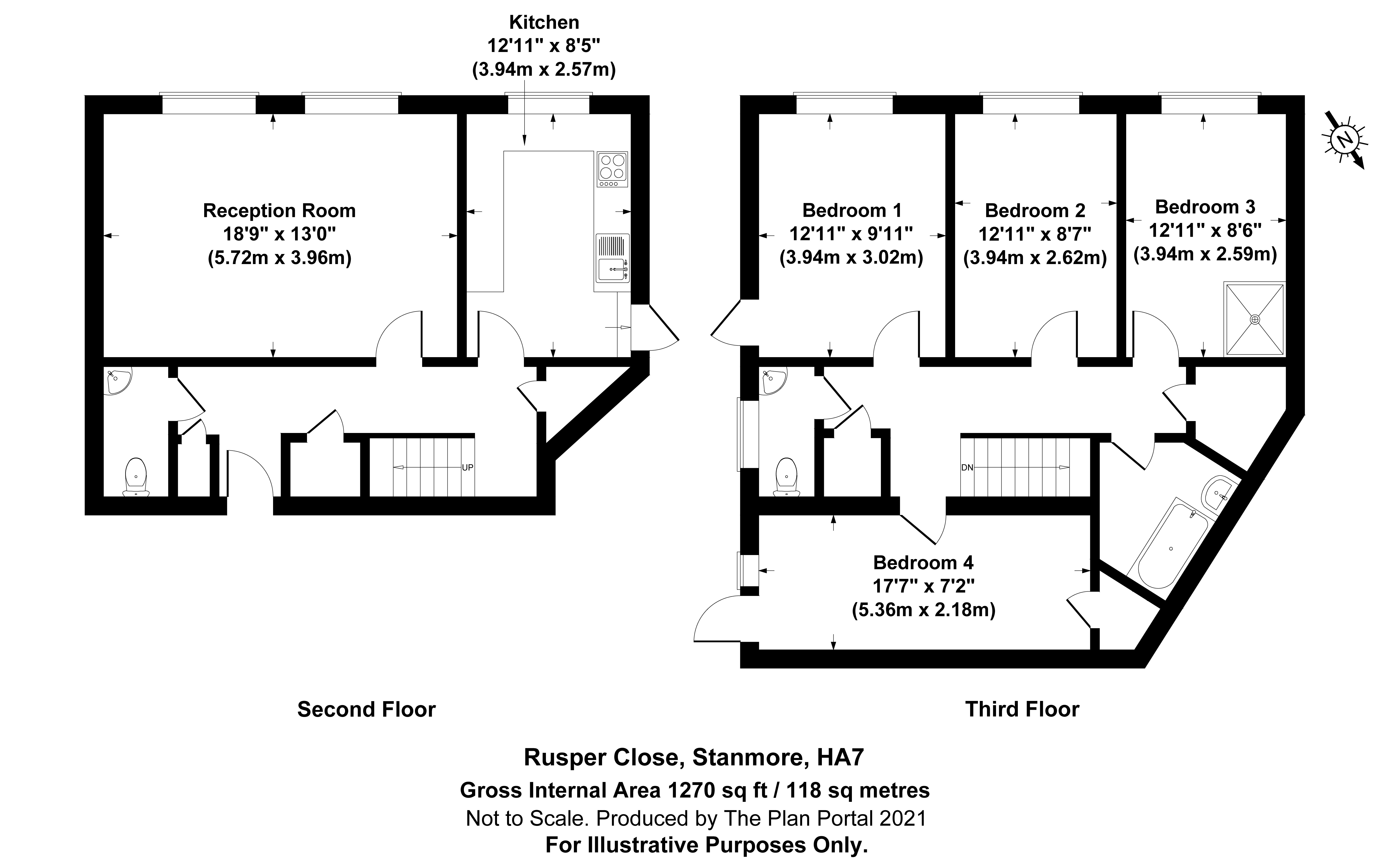 4 bed apartment for sale in Rusper Close, Stanmore - Property Floorplan