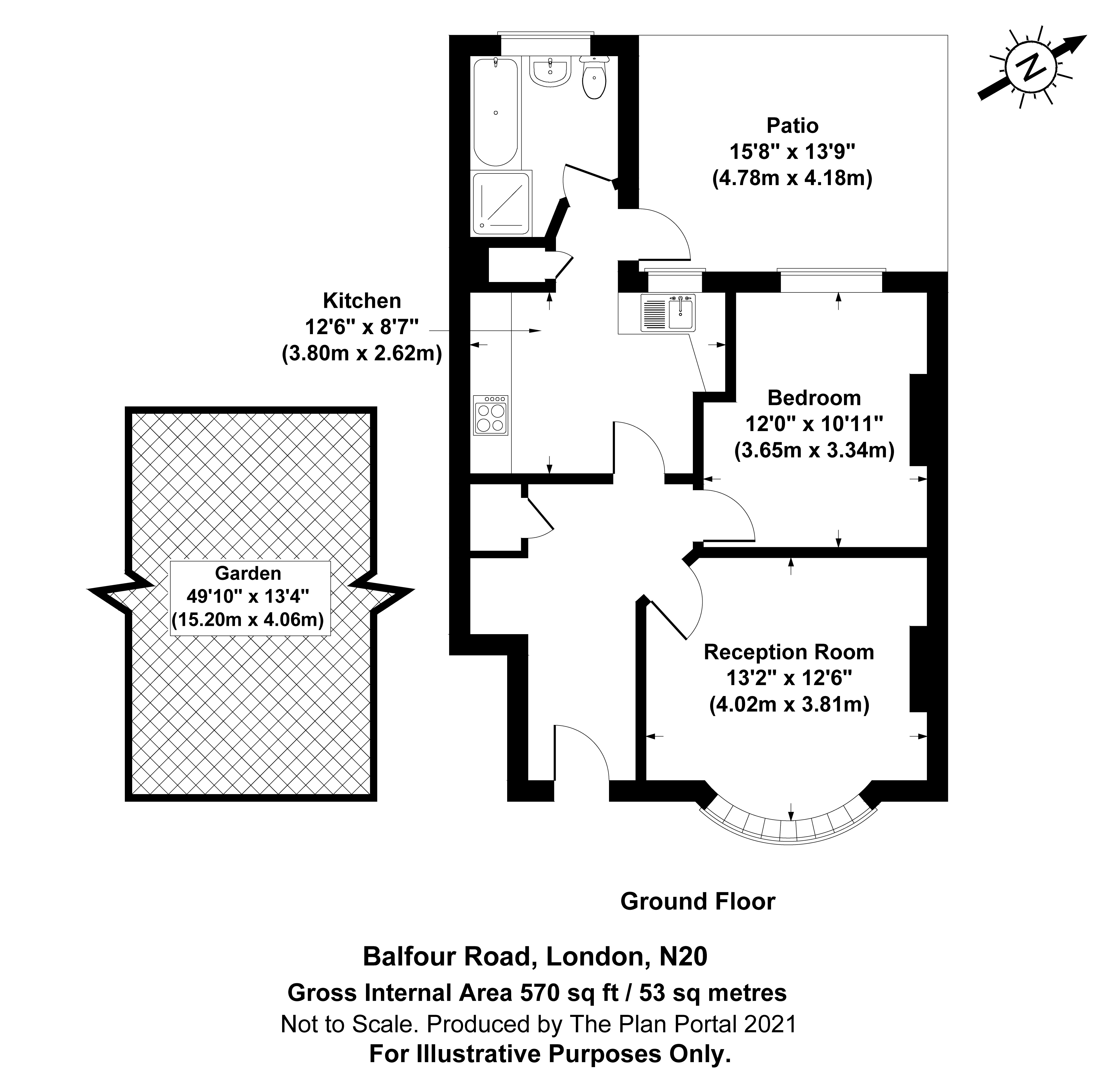1 bed maisonette to rent in Balfour Grove, Whetstone - Property Floorplan