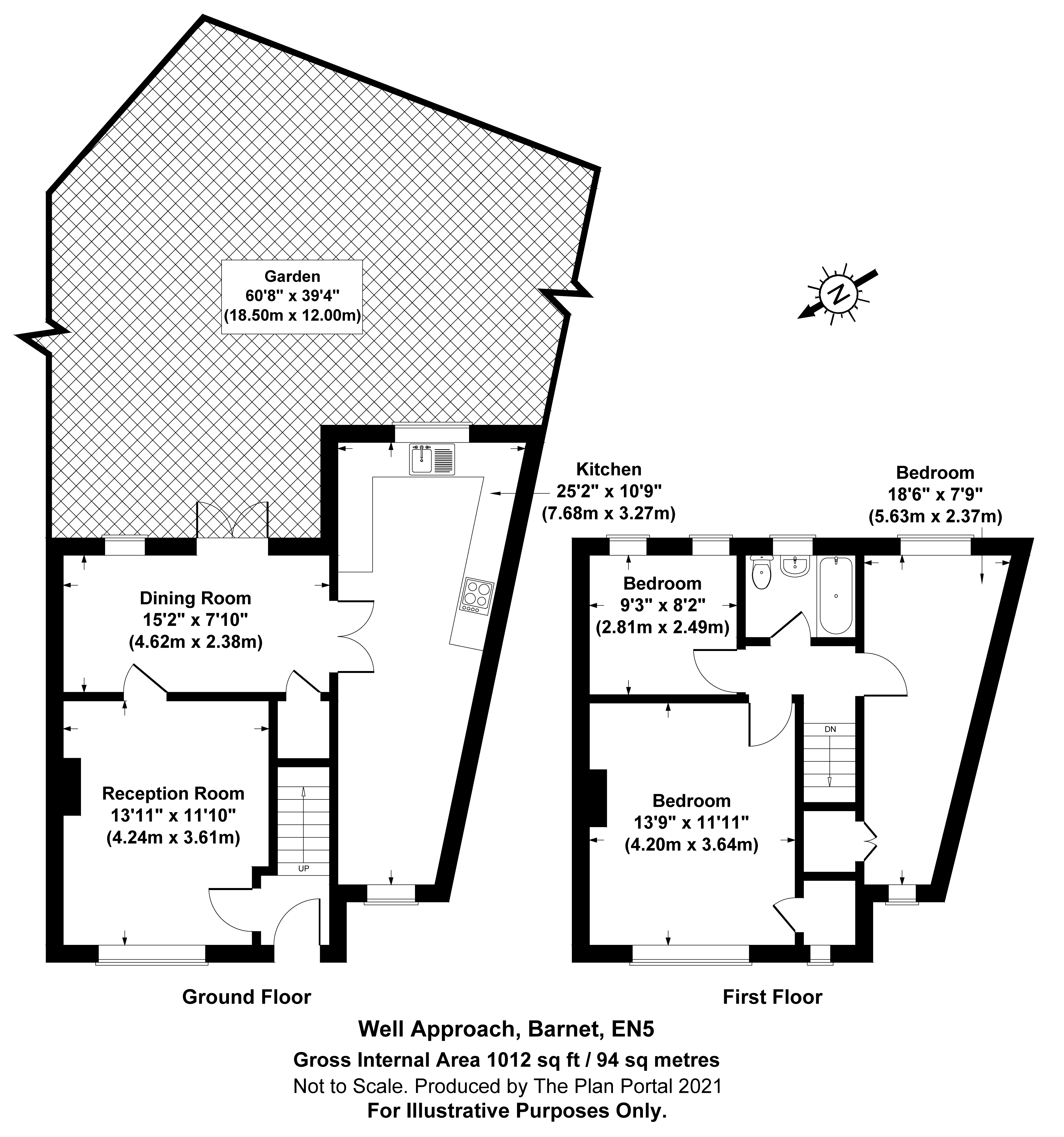 3 bed house for sale in Well Approach, Barnet - Property Floorplan