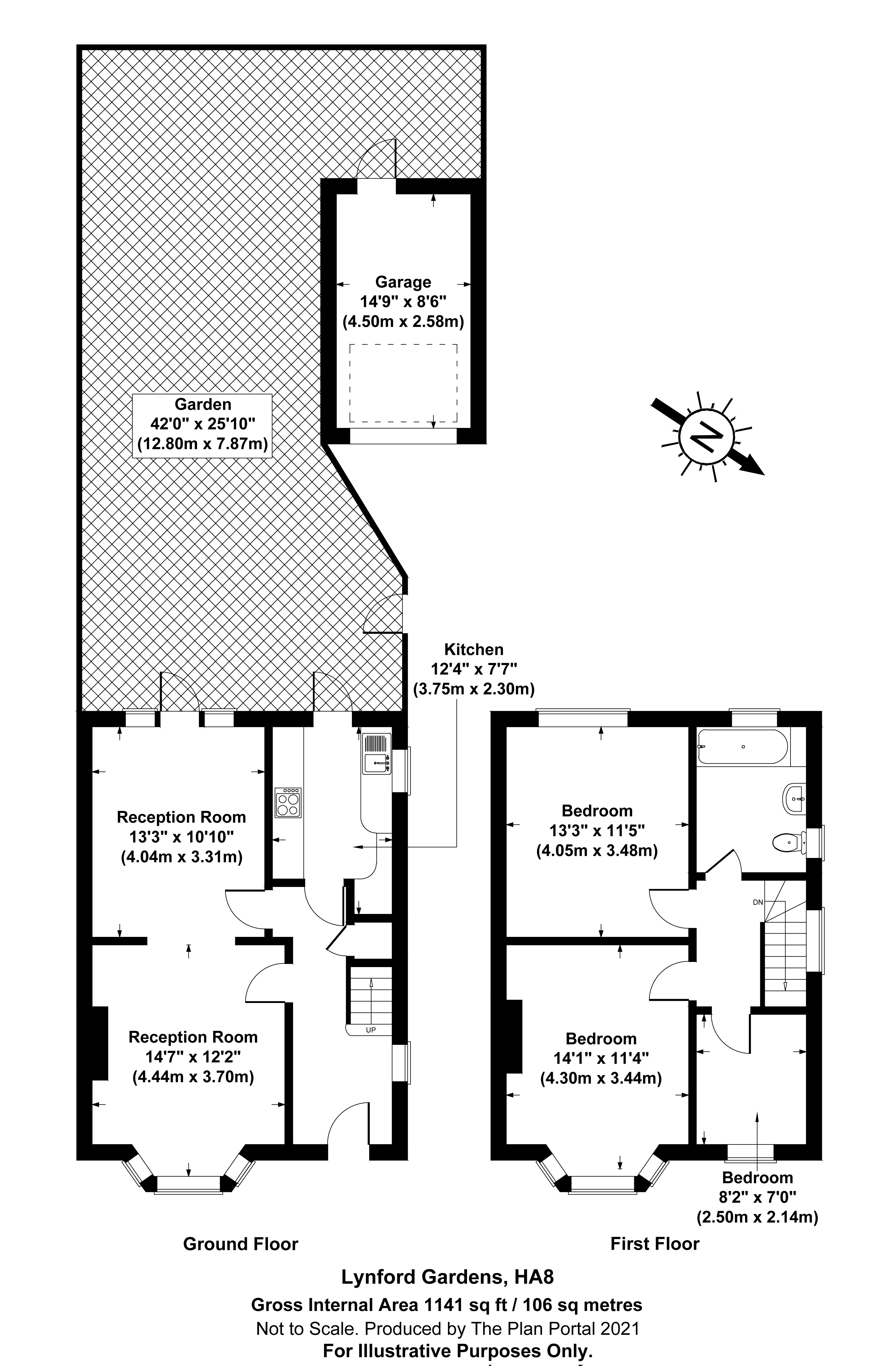 3 bed house for sale in Lynford Gardens, Edgware - Property Floorplan