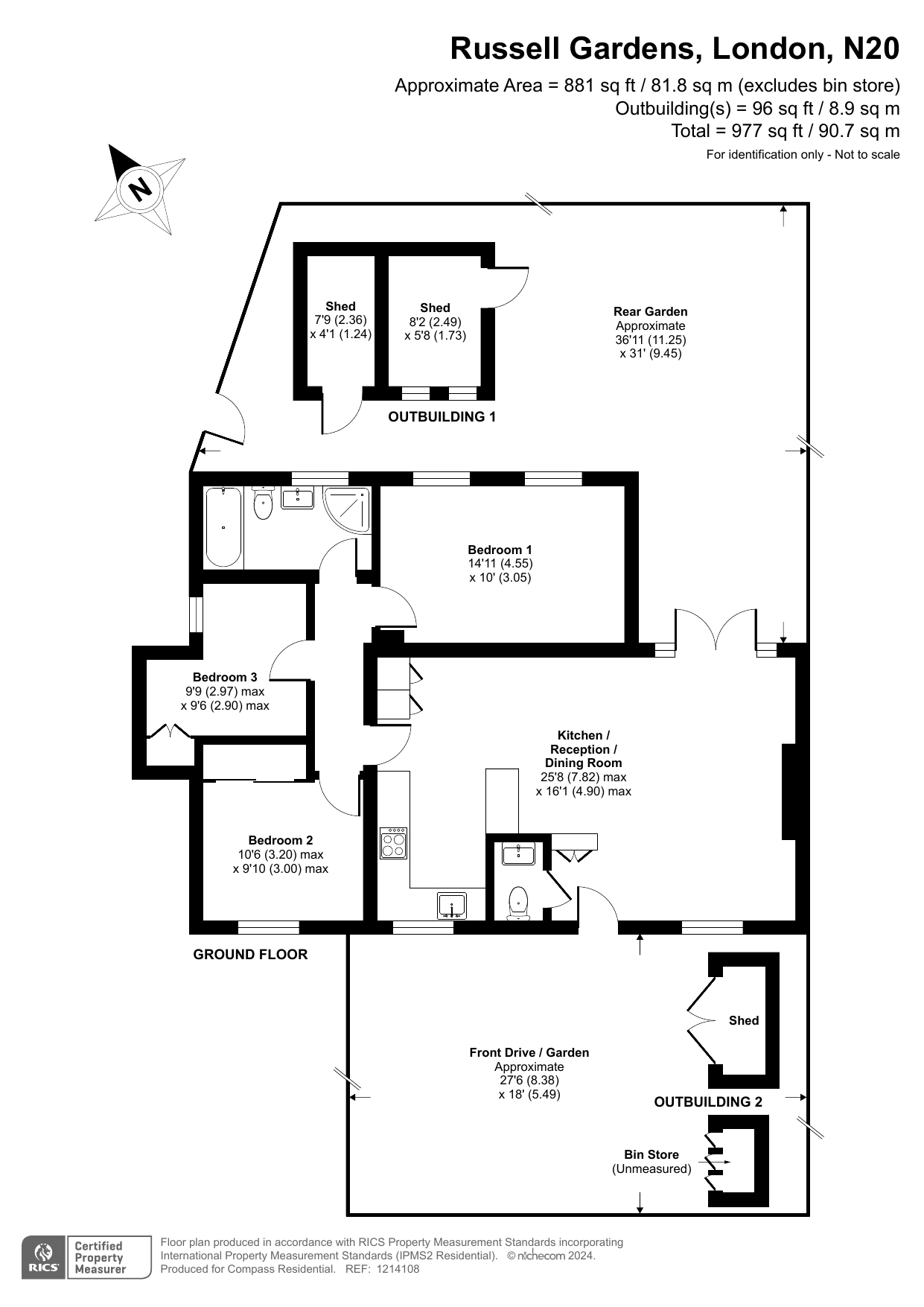 3 bed maisonette for sale in Russell Gardens, Whetstone - Property Floorplan