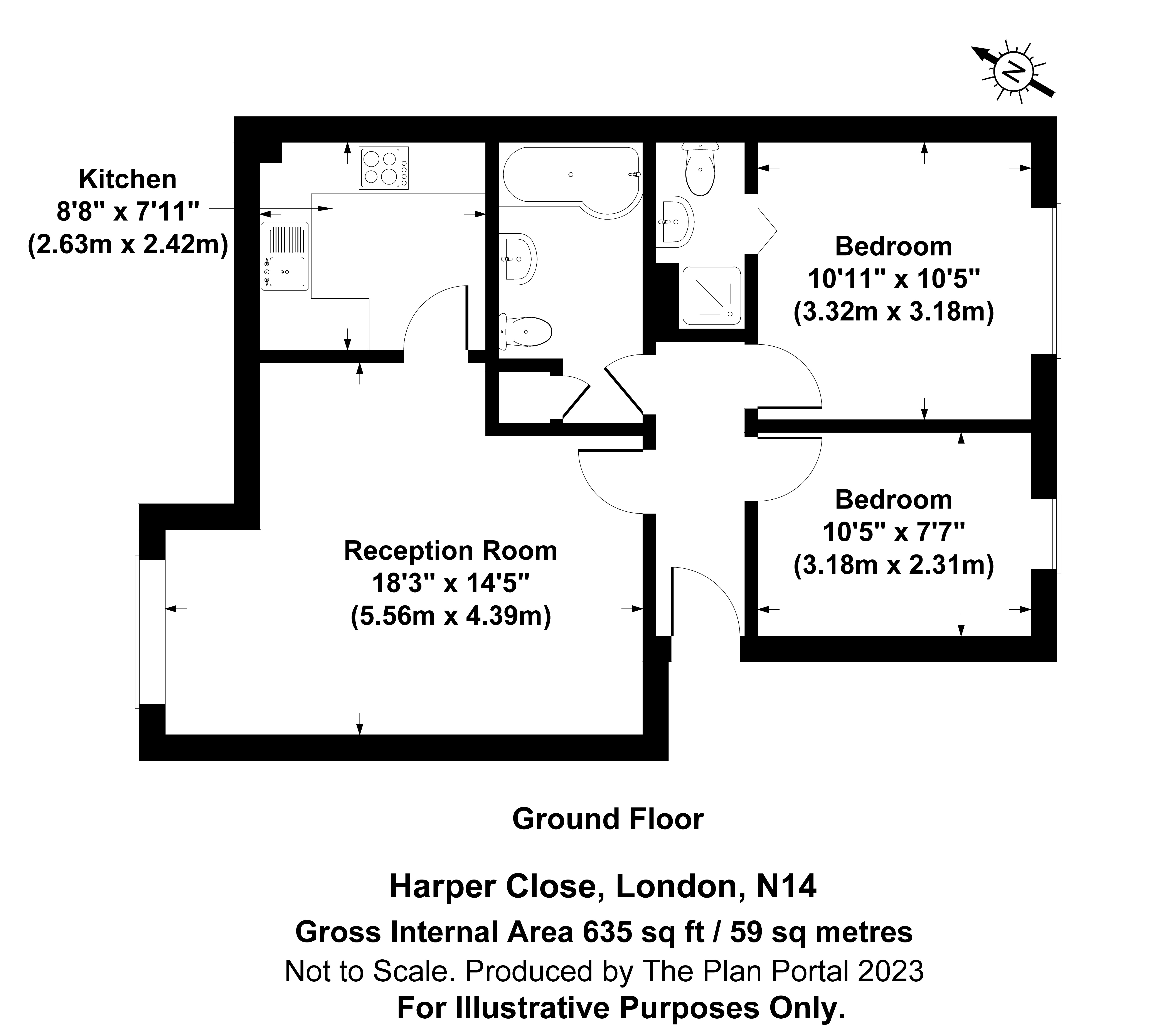 2 bed apartment for sale in Chase Road (Access Via Alexandra Court), Oakwood - Property Floorplan