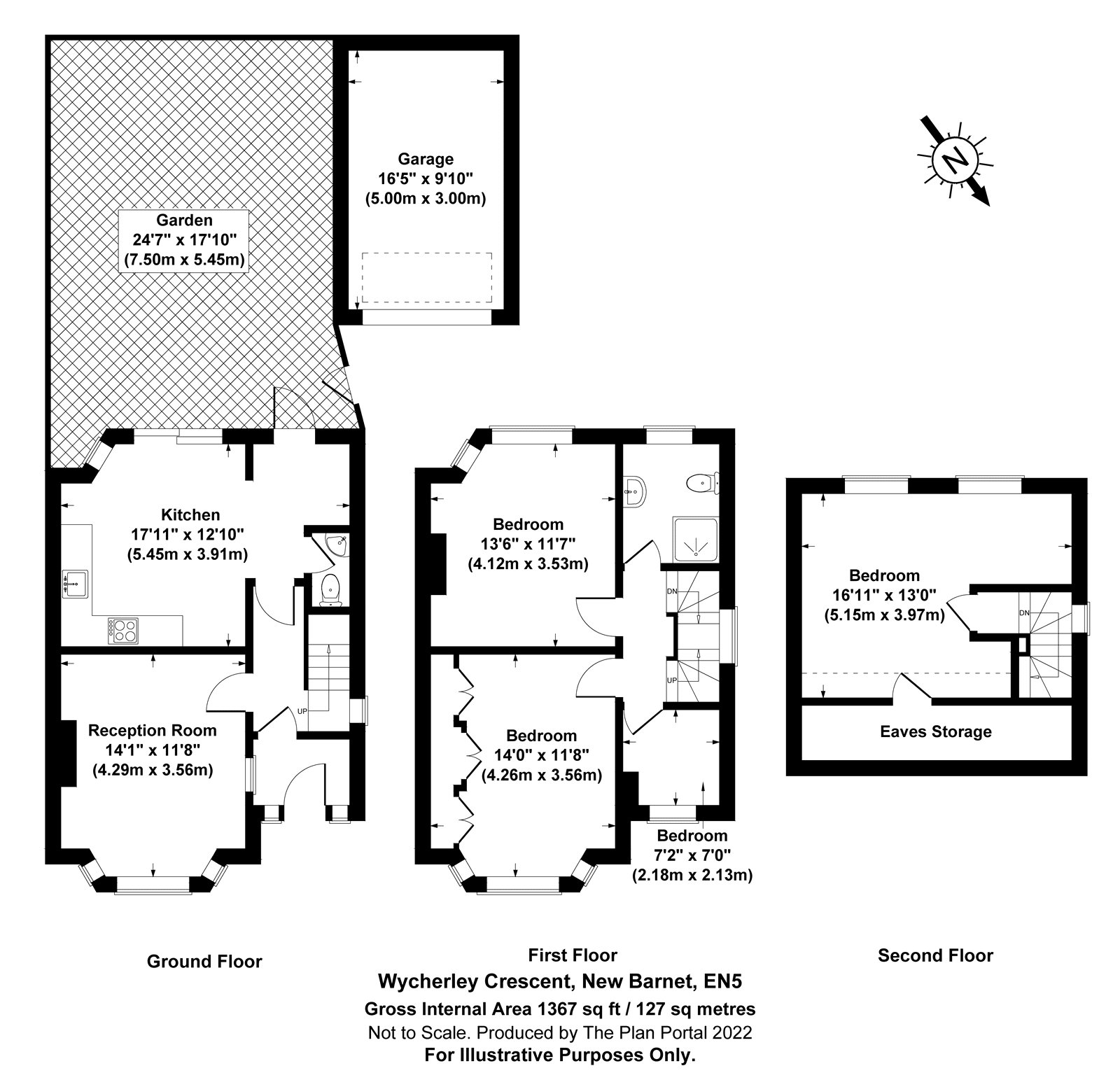 4 bed house to rent in Wycherley Crescent, New Barnet - Property Floorplan
