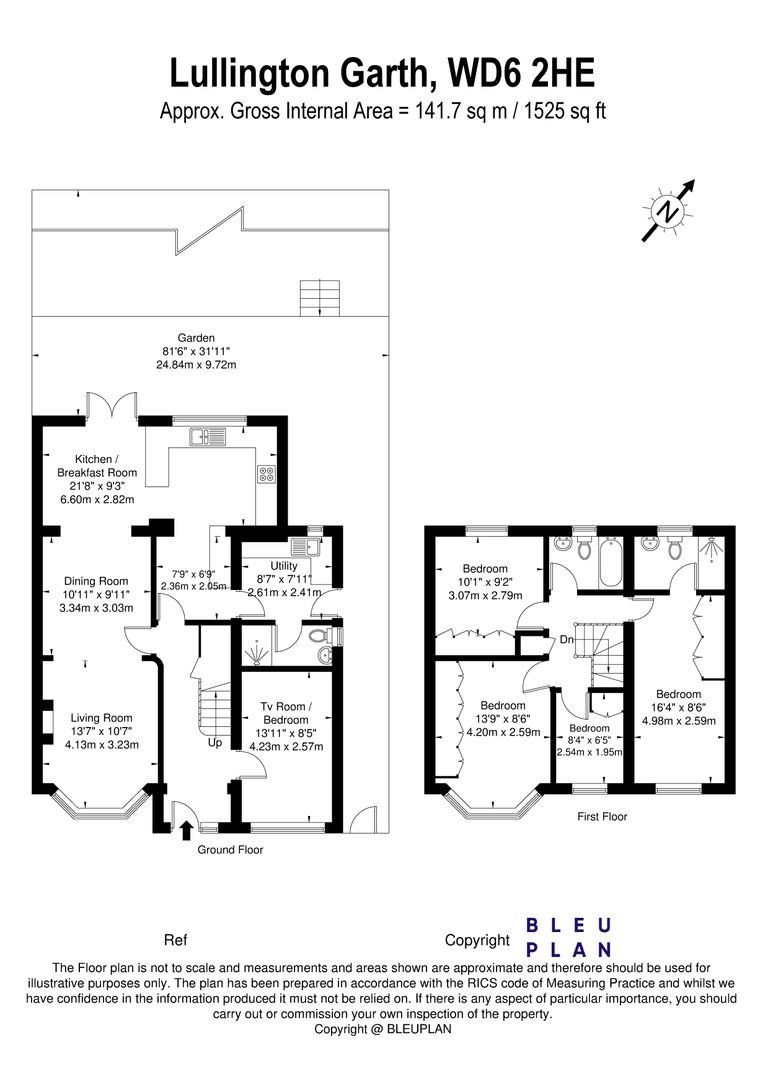 4 bed house for sale in Lullington Garth, Borehamwood - Property Floorplan