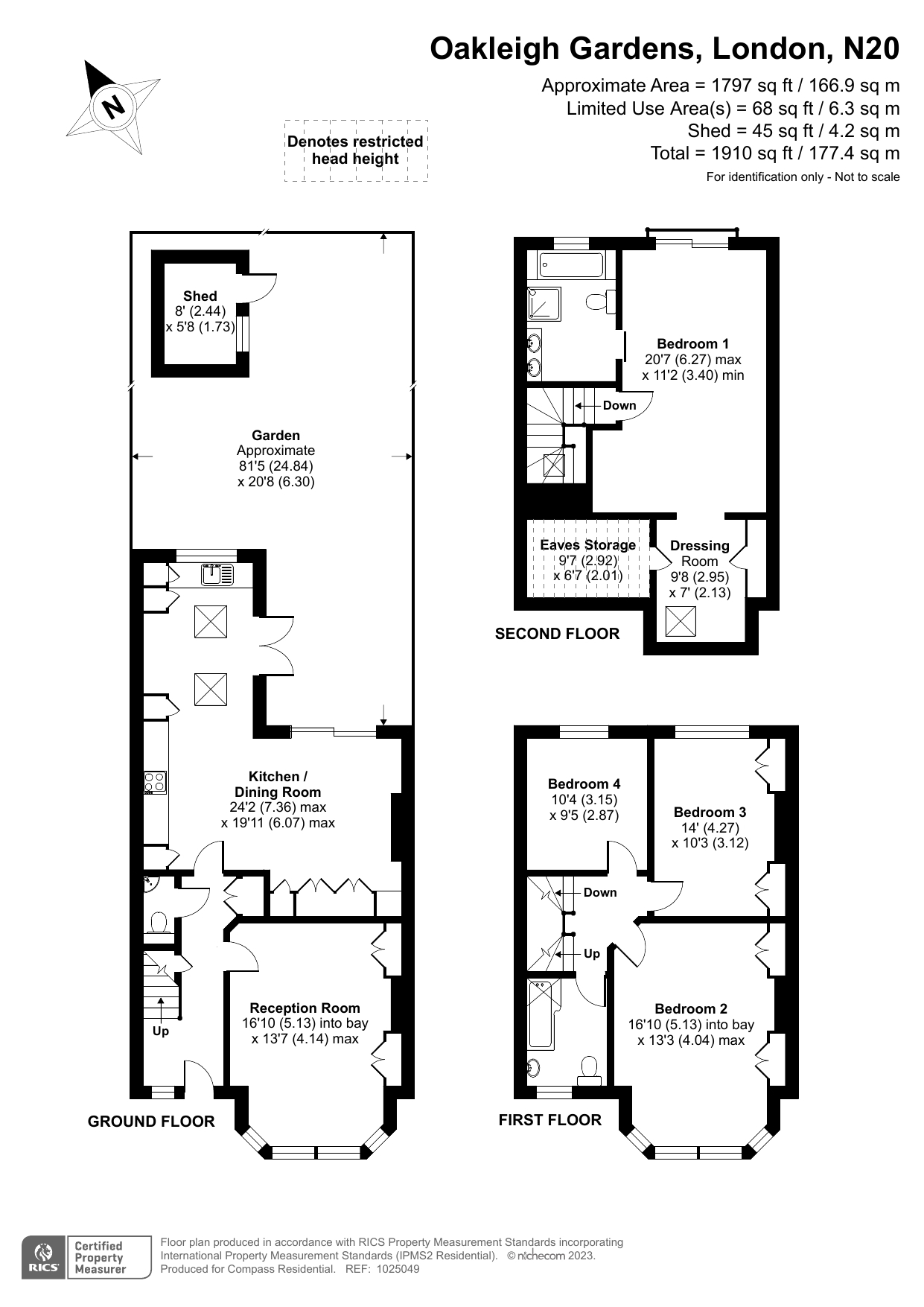 4 bed house for sale in Oakleigh Gardens, Whetstone - Property Floorplan