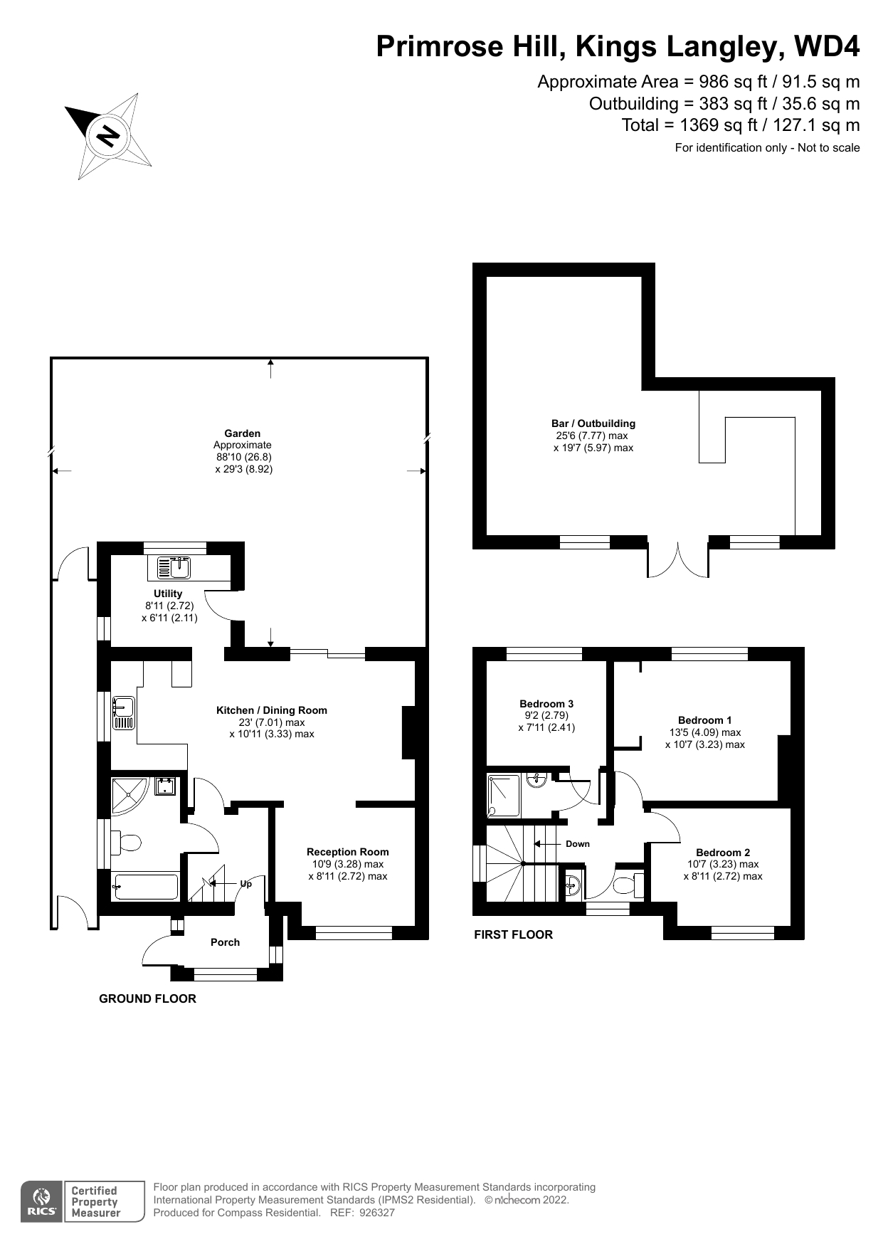 3 bed house for sale in Primrose Hill, Kings Langley - Property Floorplan