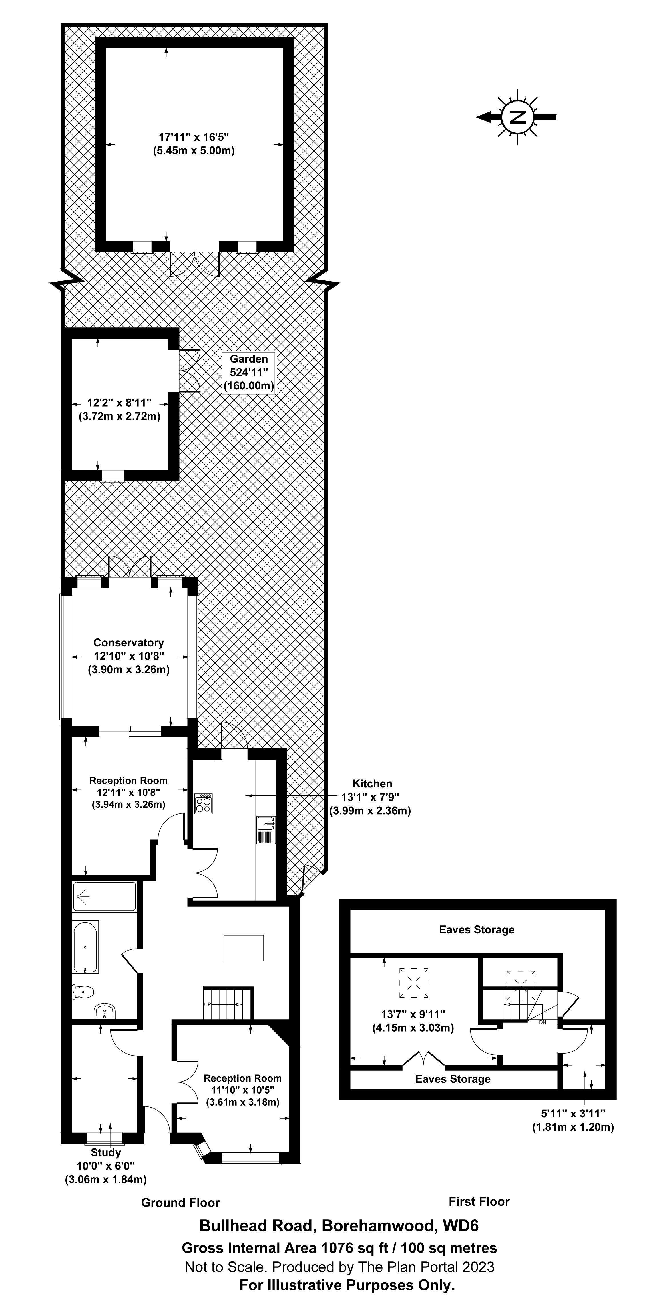 3 bed bungalow to rent in Bullhead Road, Borehamwood - Property Floorplan