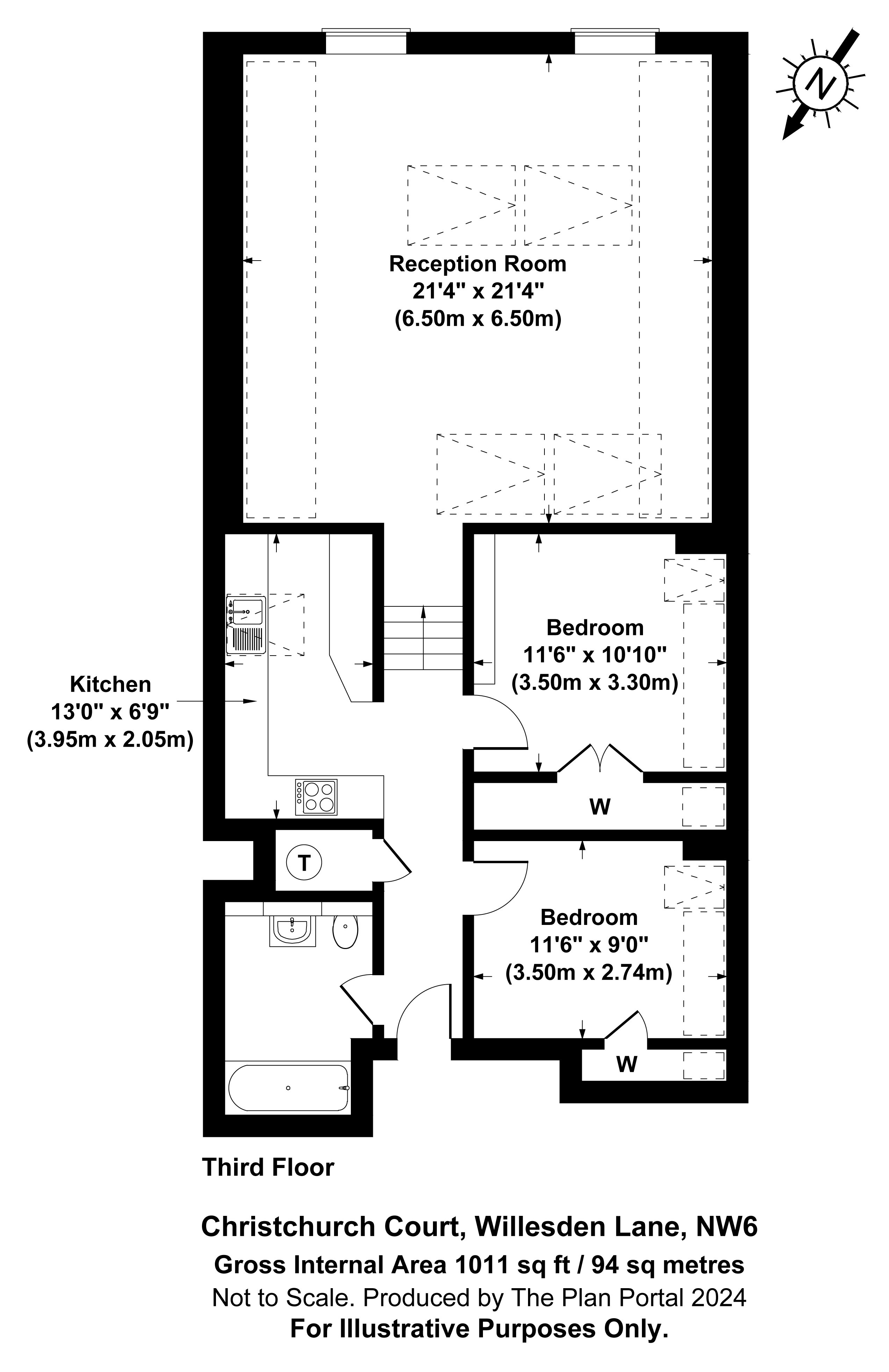 2 bed apartment for sale in Willesden Lane, Brondesbury - Property Floorplan