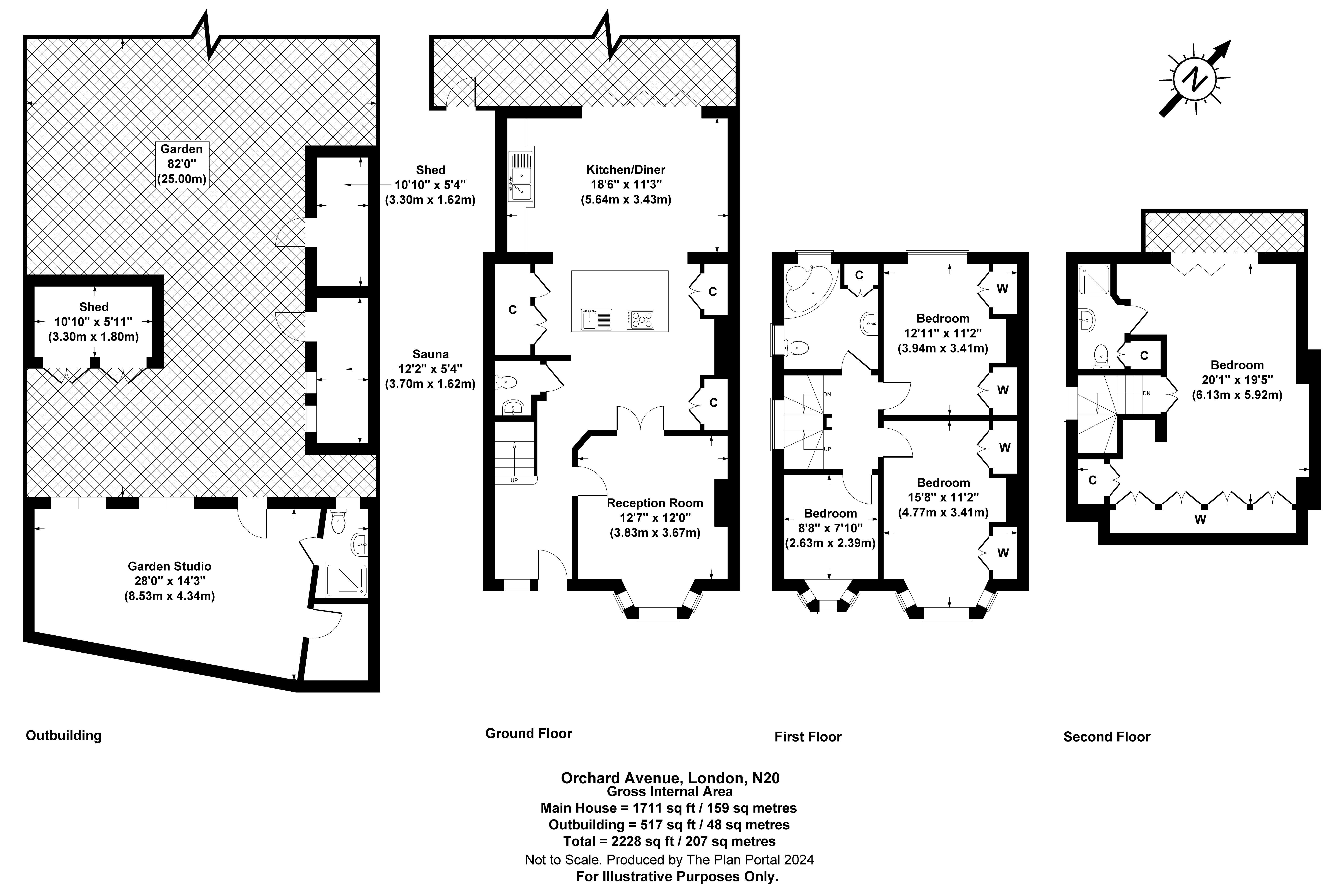 4 bed house for sale in Orchard Avenue, Whetstone - Property Floorplan