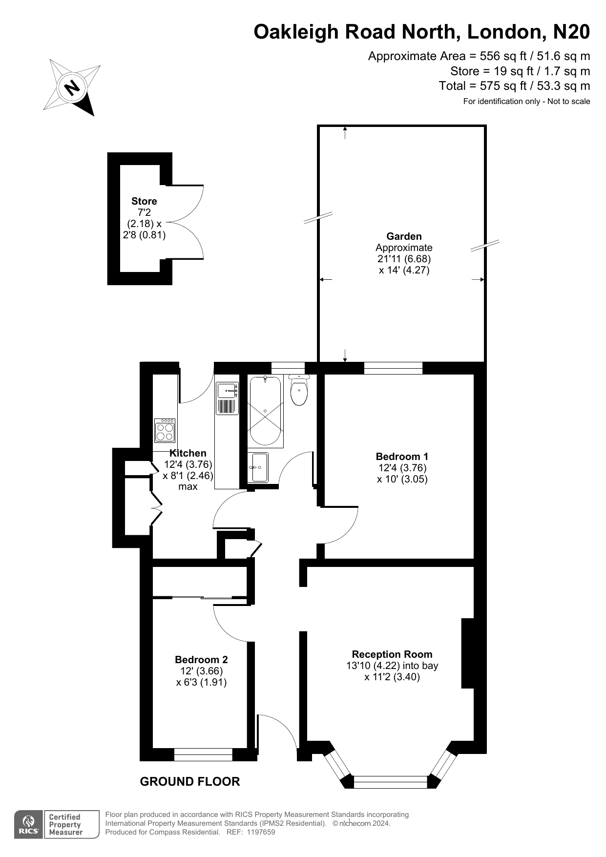 2 bed maisonette for sale in Oakleigh Road North, Whetstone - Property Floorplan