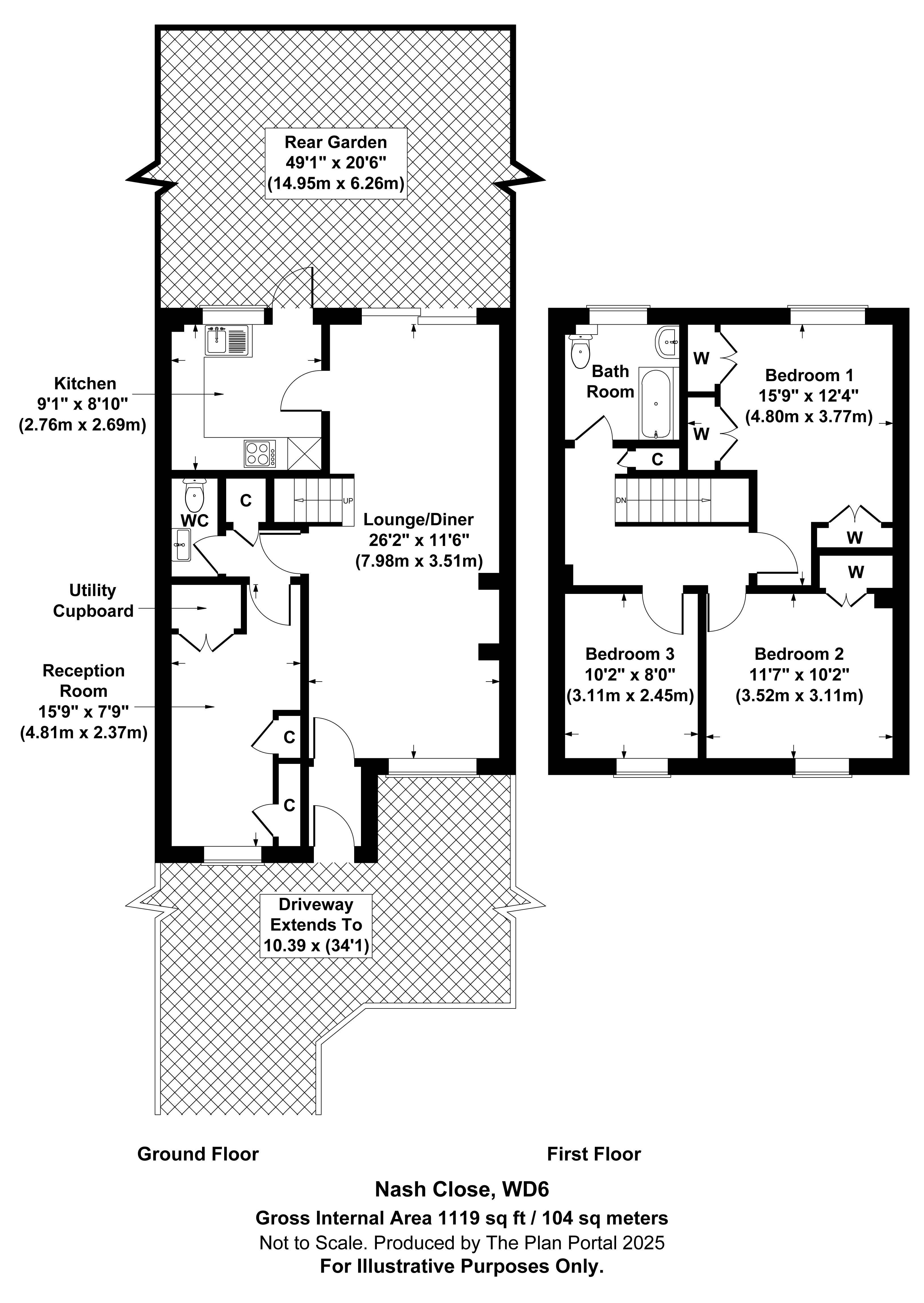 3 bed house for sale in Nash Close, Elstree - Property Floorplan