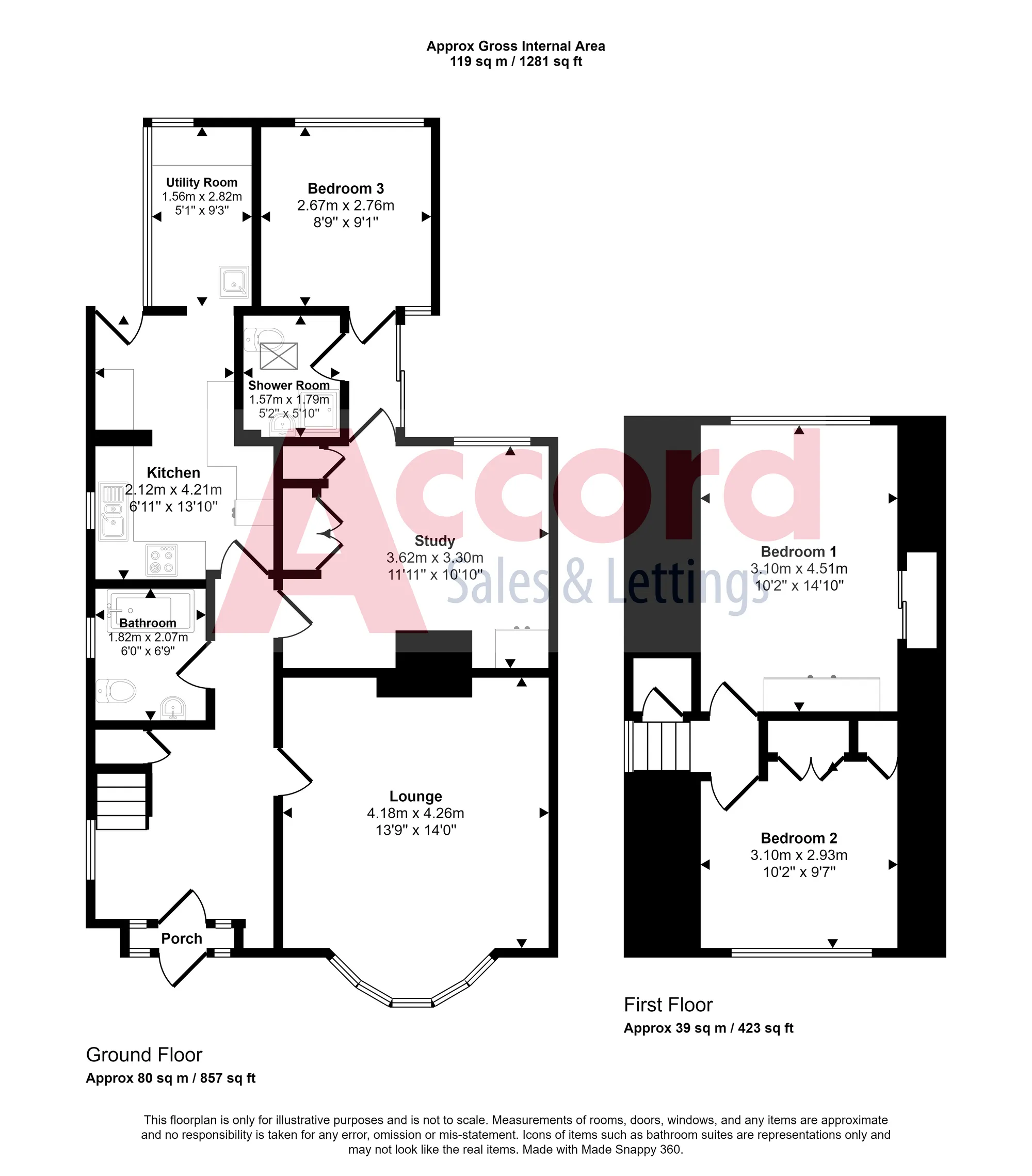 3 bed detached house for sale in Front Lane, Upminster - Property floorplan