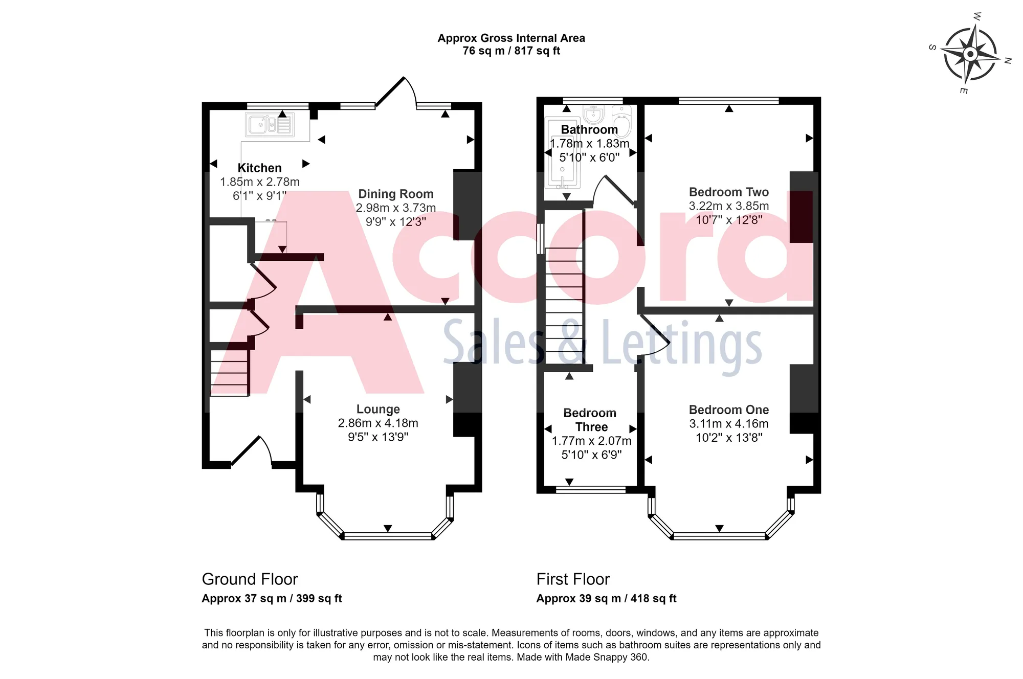 3 bed semi-detached house for sale in Cross Road, Romford - Property floorplan