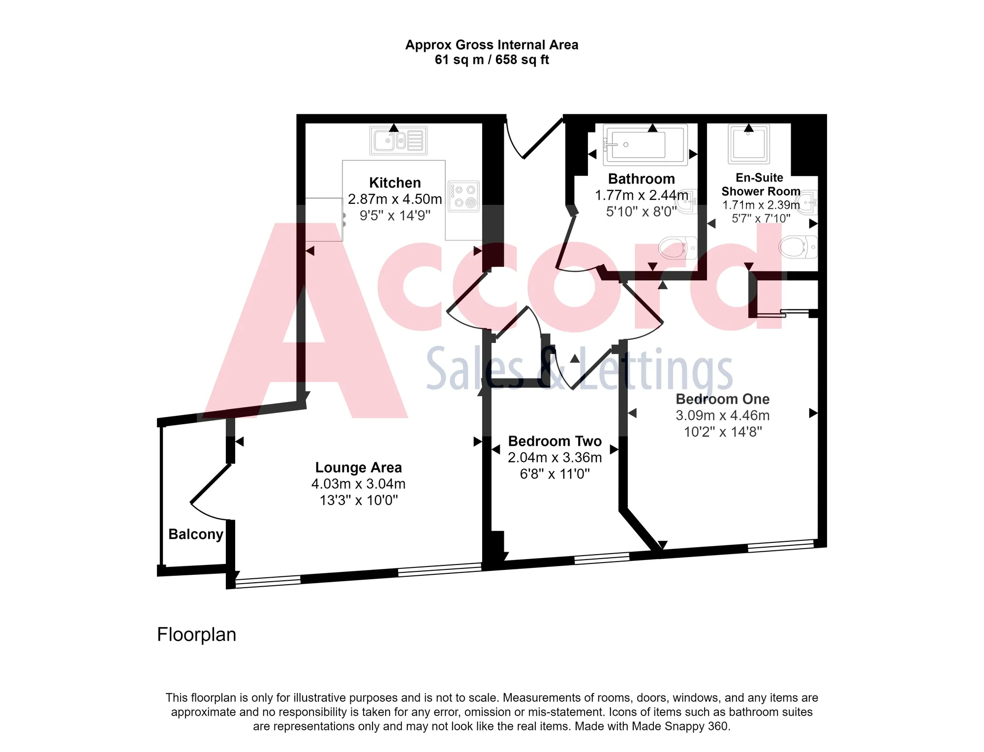2 bed flat for sale in North Street, Romford - Property floorplan