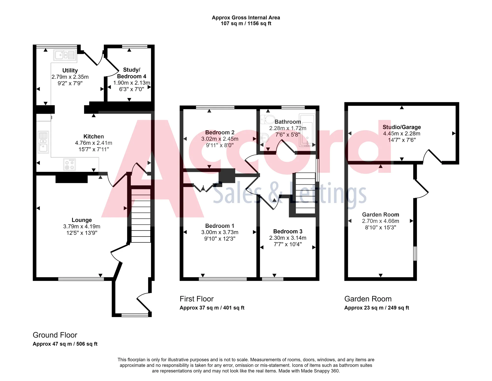 3 bed semi-detached house for sale in Aire Drive, South Ockendon - Property floorplan