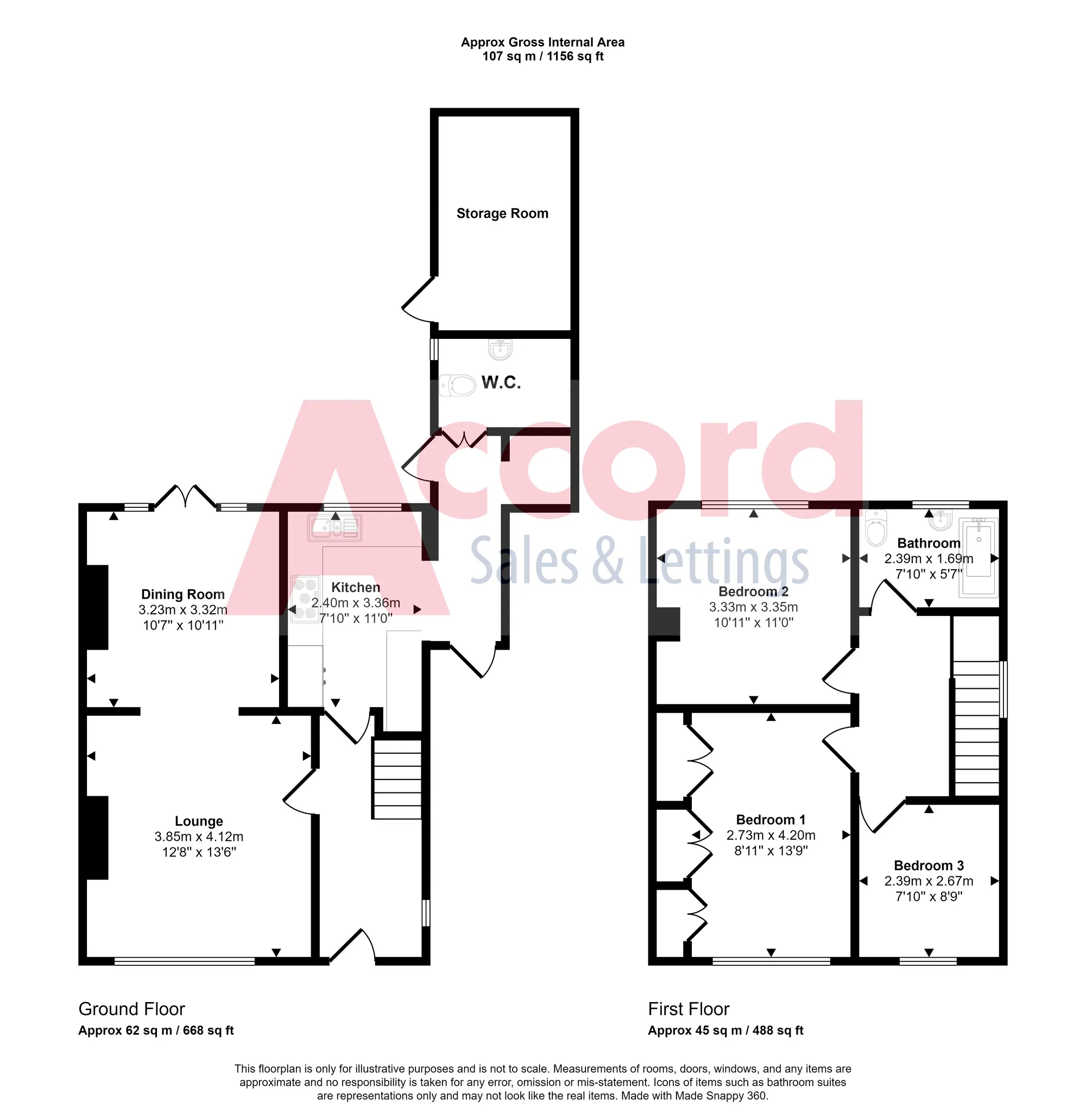 3 bed semi-detached house for sale in Doncaster Way, Upminster - Property floorplan