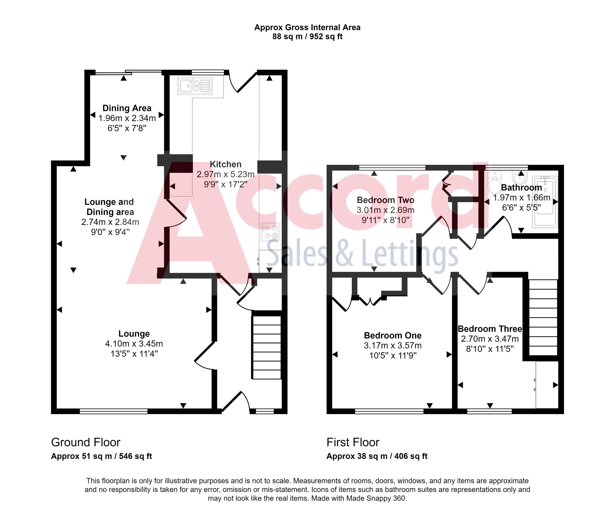 3 bed mid-terraced house to rent in Heron Way, Upminster - Property floorplan