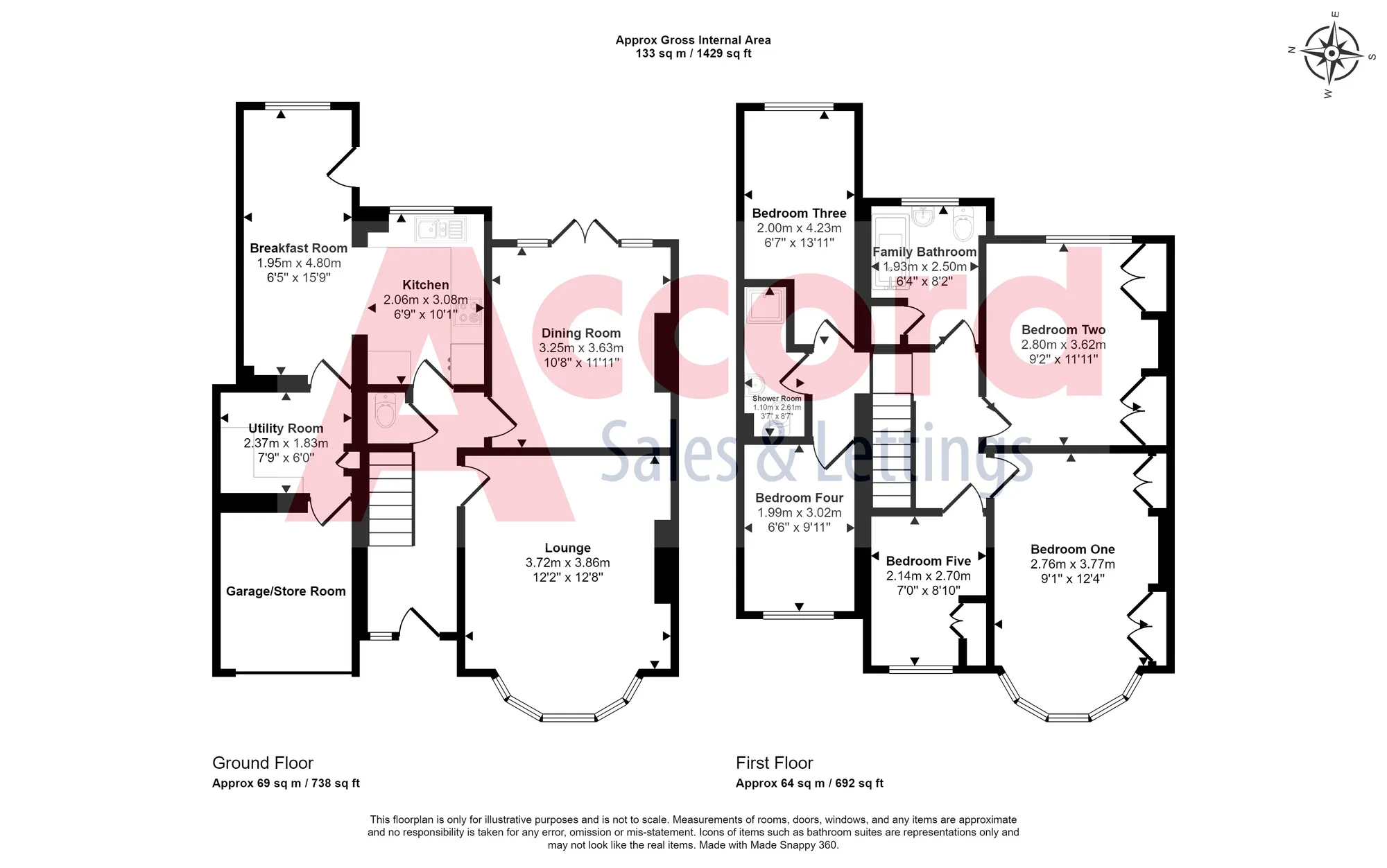 5 bed semi-detached house for sale in Eversleigh Gardens, Upminster - Property floorplan