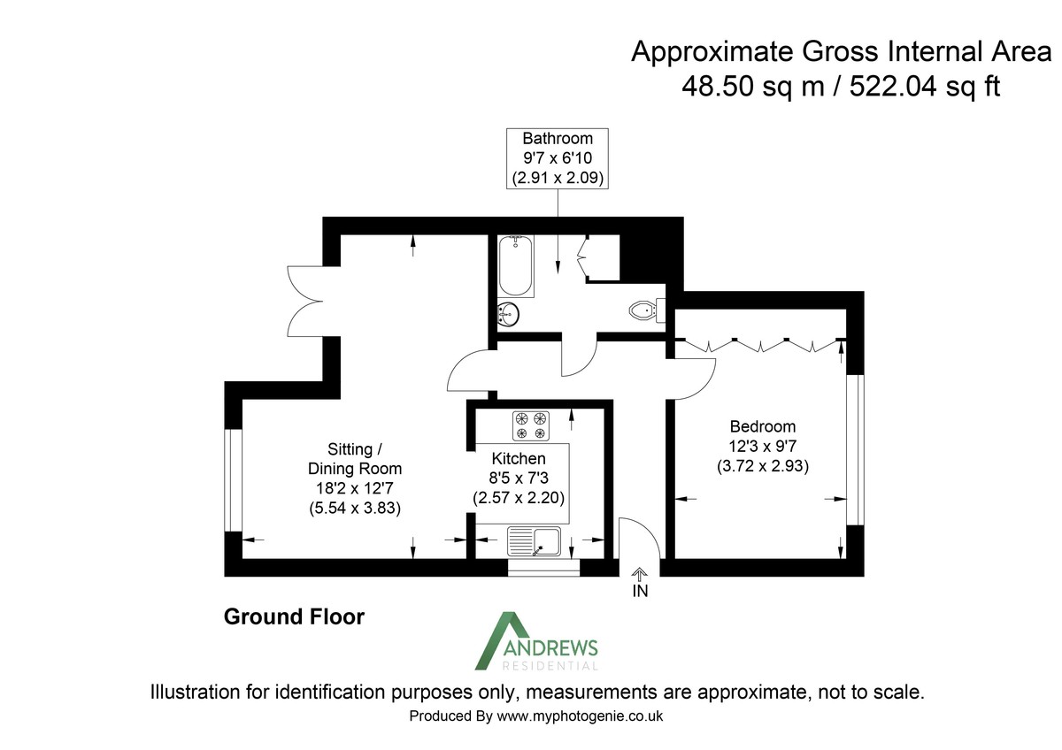 1 bed ground floor flat to rent in Chalfont Mews, Hillingdon - Property Floorplan