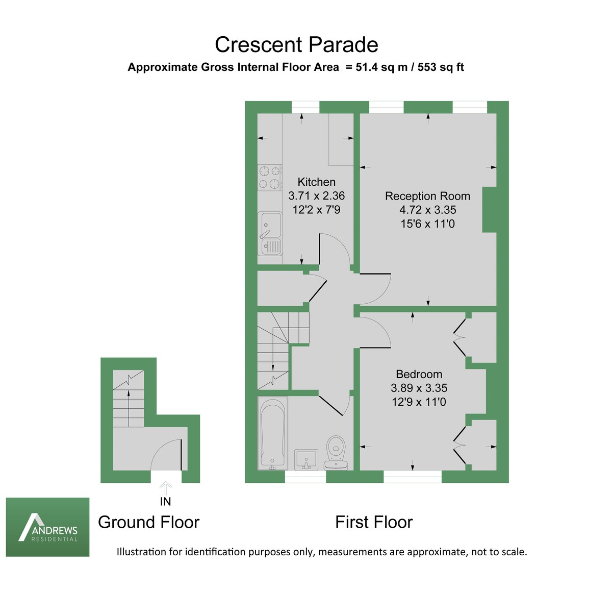 1 bed apartment to rent in Uxbridge Road, Uxbridge - Property Floorplan