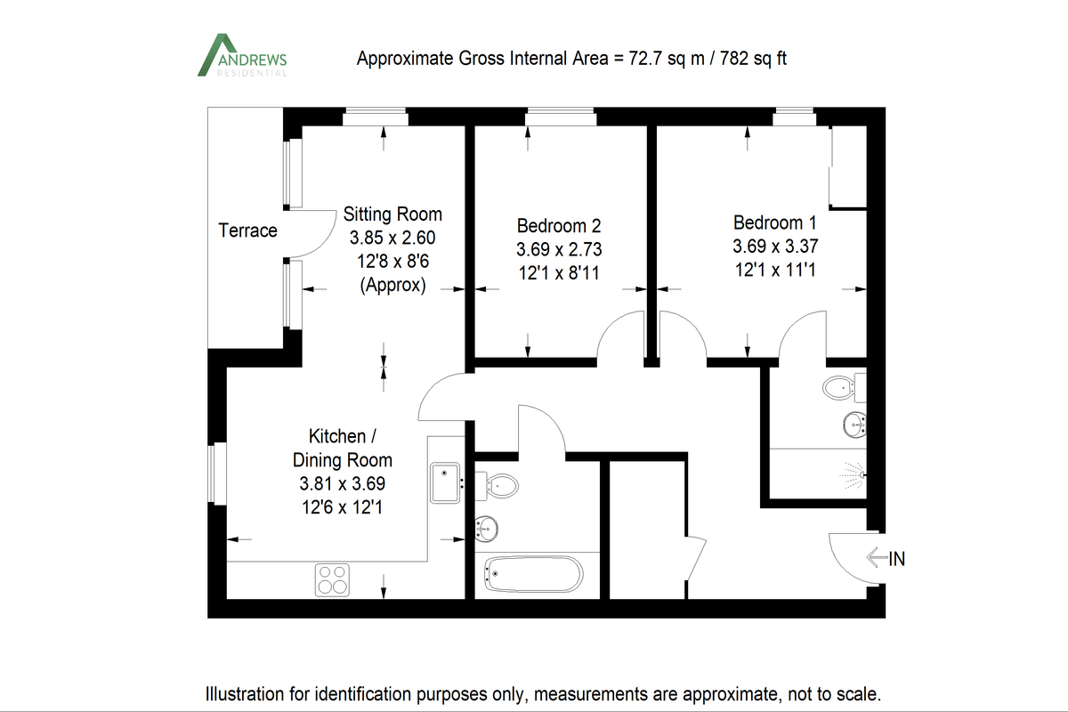 2 bed apartment for sale in Arla Place, Ruislip - Property Floorplan