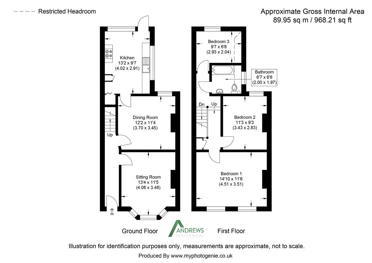 3 bed terraced house to rent in Hows Close, Uxbridge - Property Floorplan