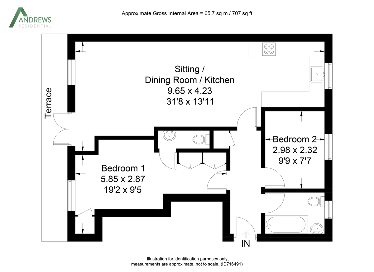 2 bed apartment for sale in Pembroke Lodge, Ruislip - Property Floorplan