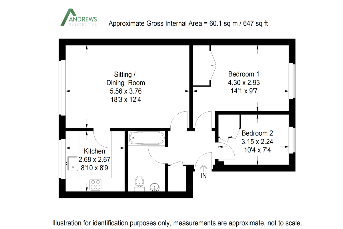 2 bed apartment to rent in Fairfield Road, Uxbridge - Property Floorplan